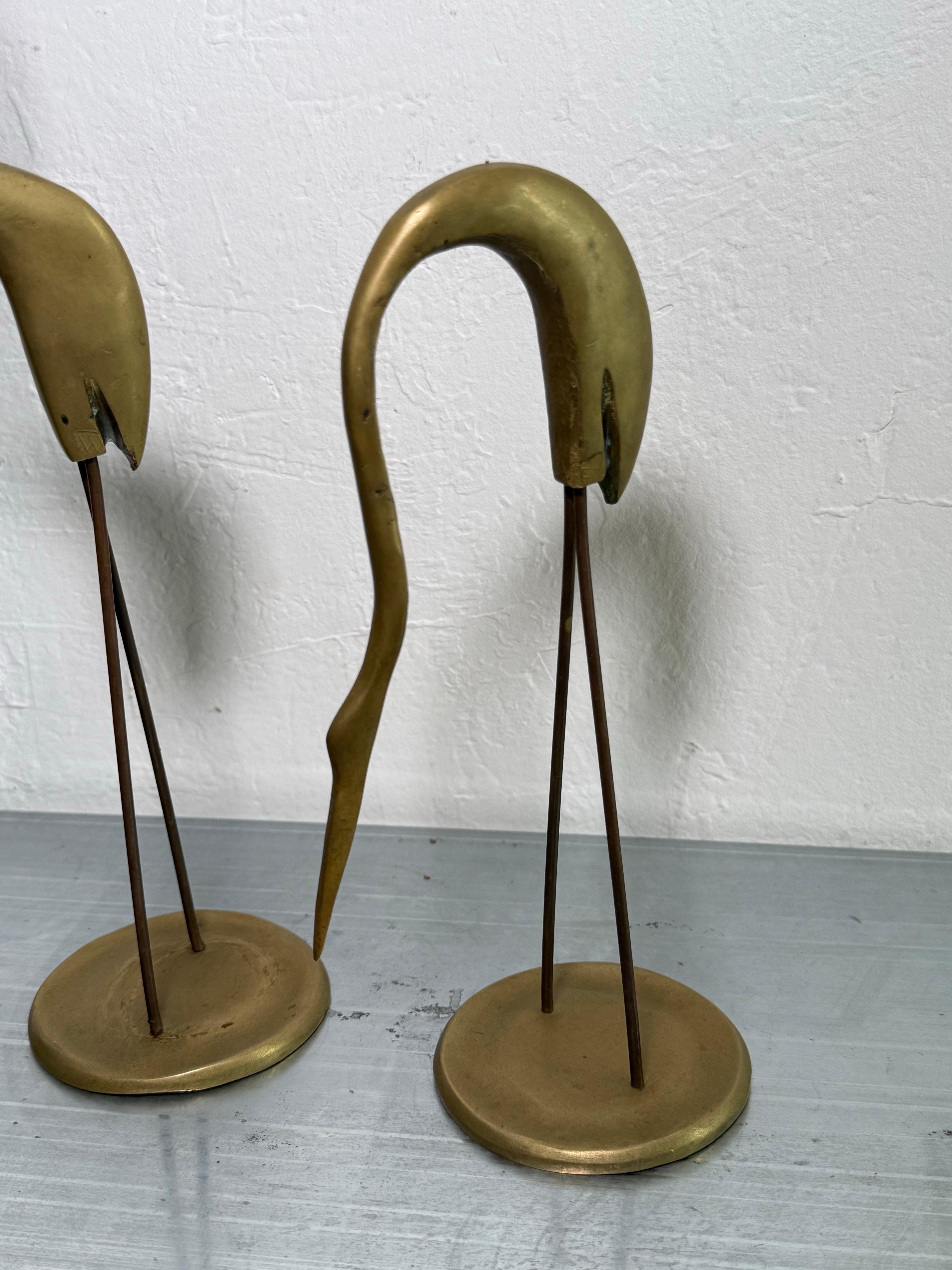 Sculture brasiliane in bronzo di metà secolo - Una coppia di aironi in vendita 4