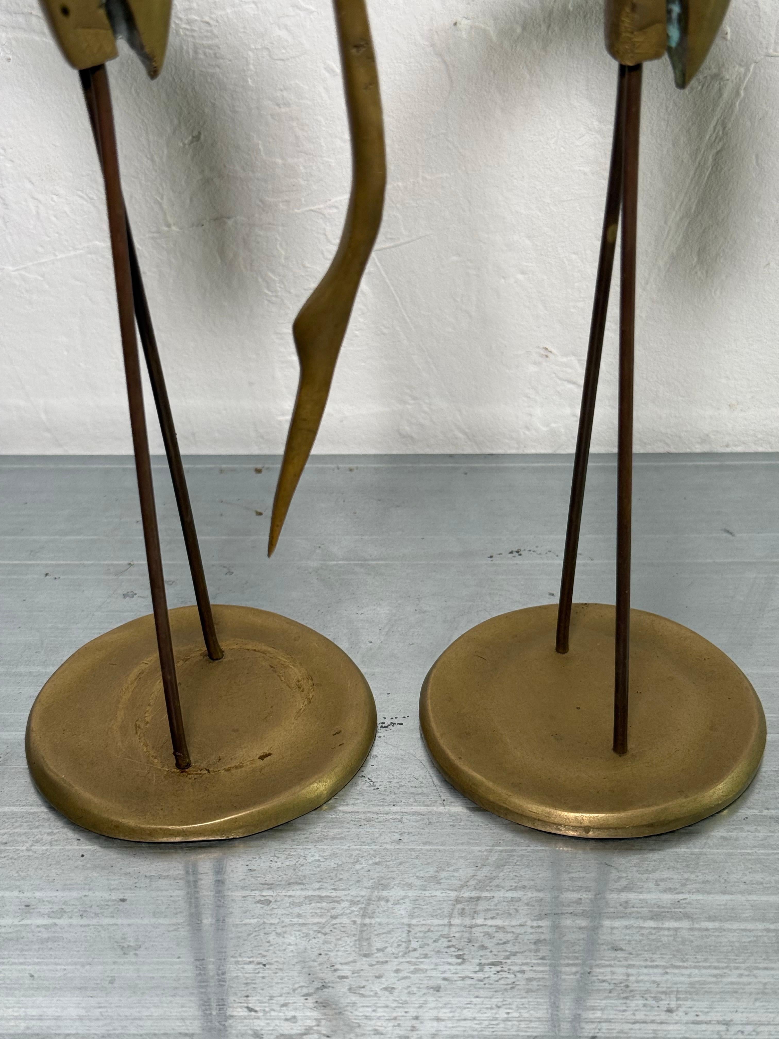 Sculture brasiliane in bronzo di metà secolo - Una coppia di aironi in vendita 7