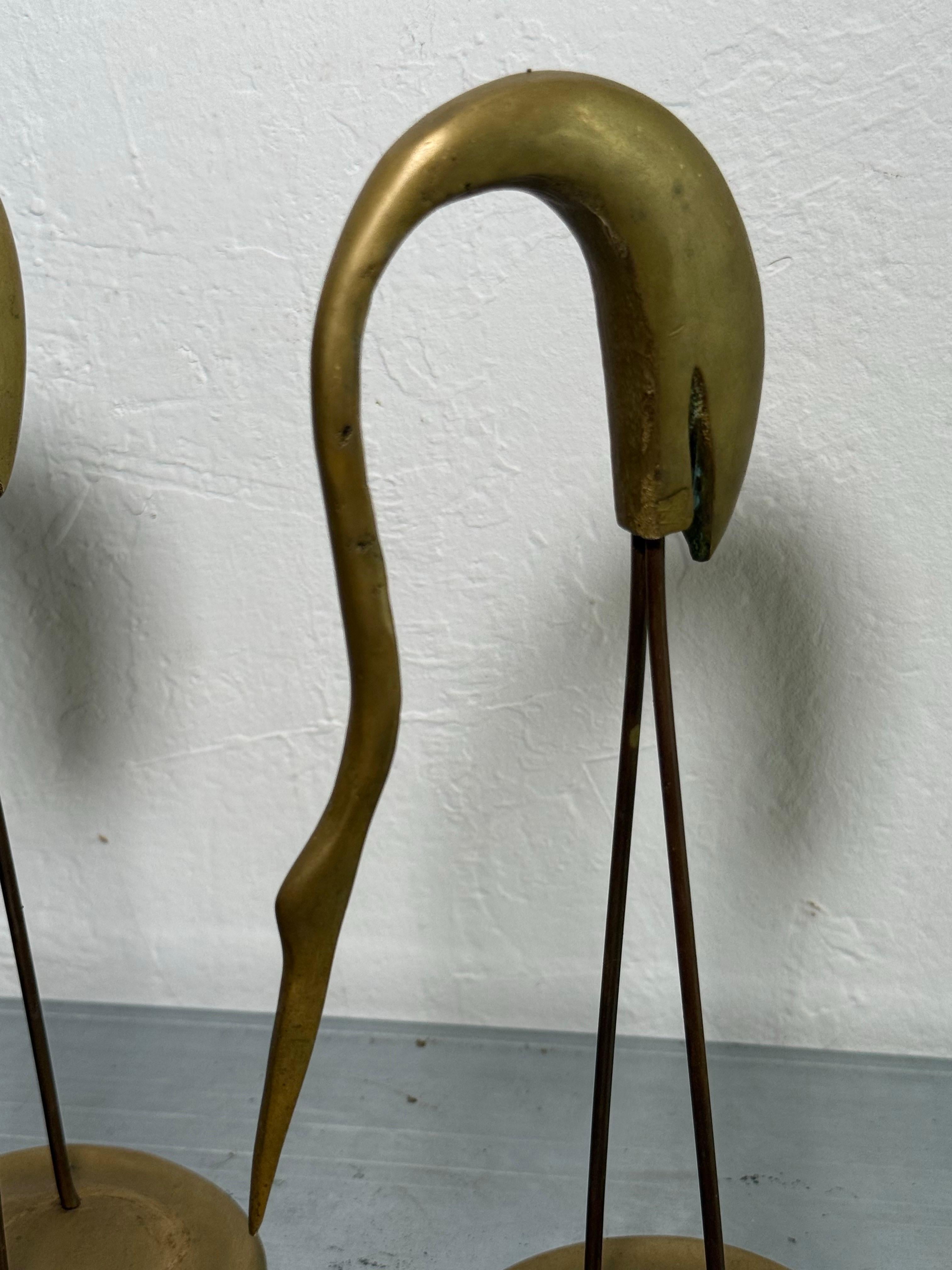 Sculture brasiliane in bronzo di metà secolo - Una coppia di aironi in vendita 8