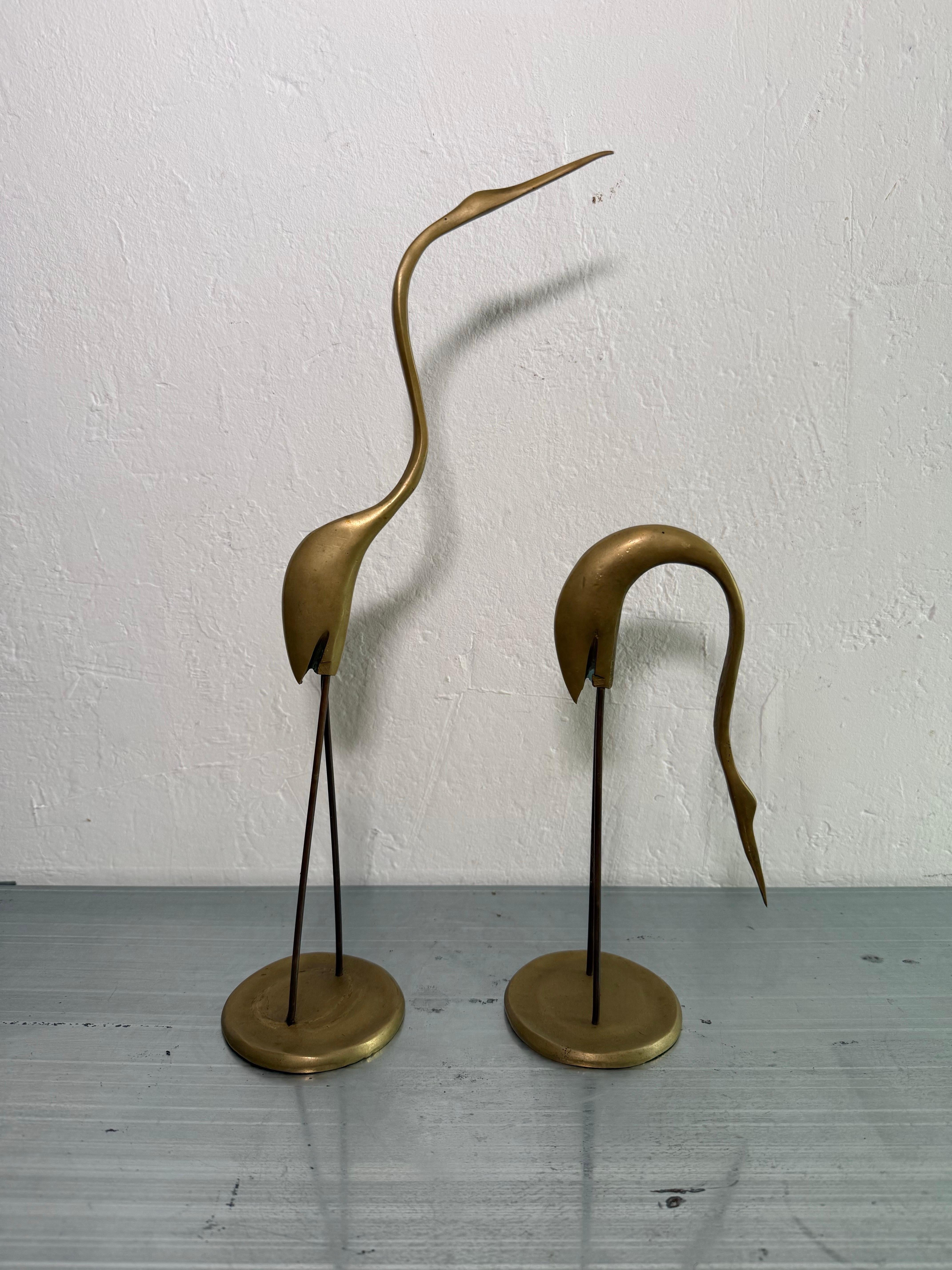 Mid-Century moderno Sculture brasiliane in bronzo di metà secolo - Una coppia di aironi in vendita