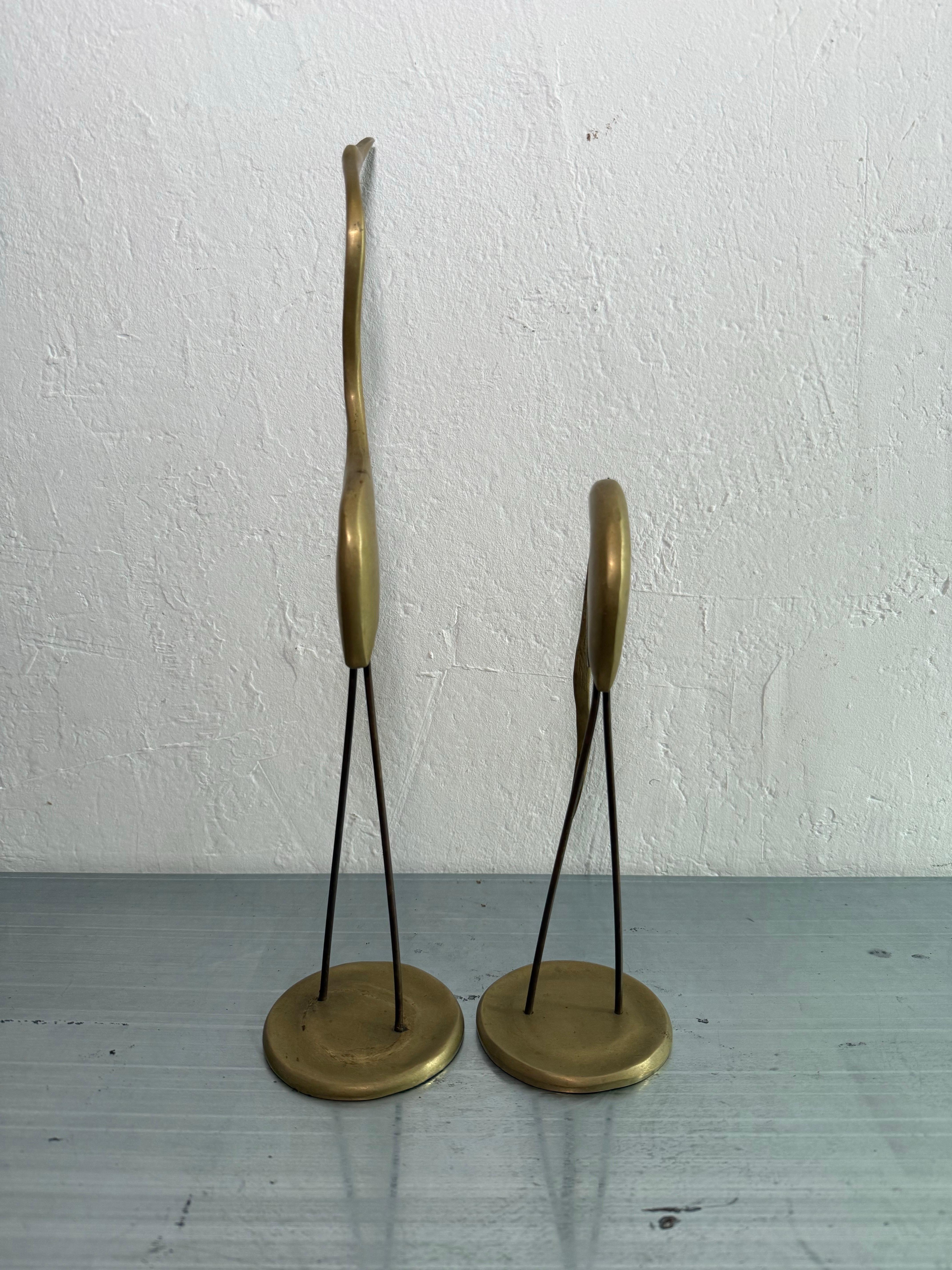 XX secolo Sculture brasiliane in bronzo di metà secolo - Una coppia di aironi in vendita