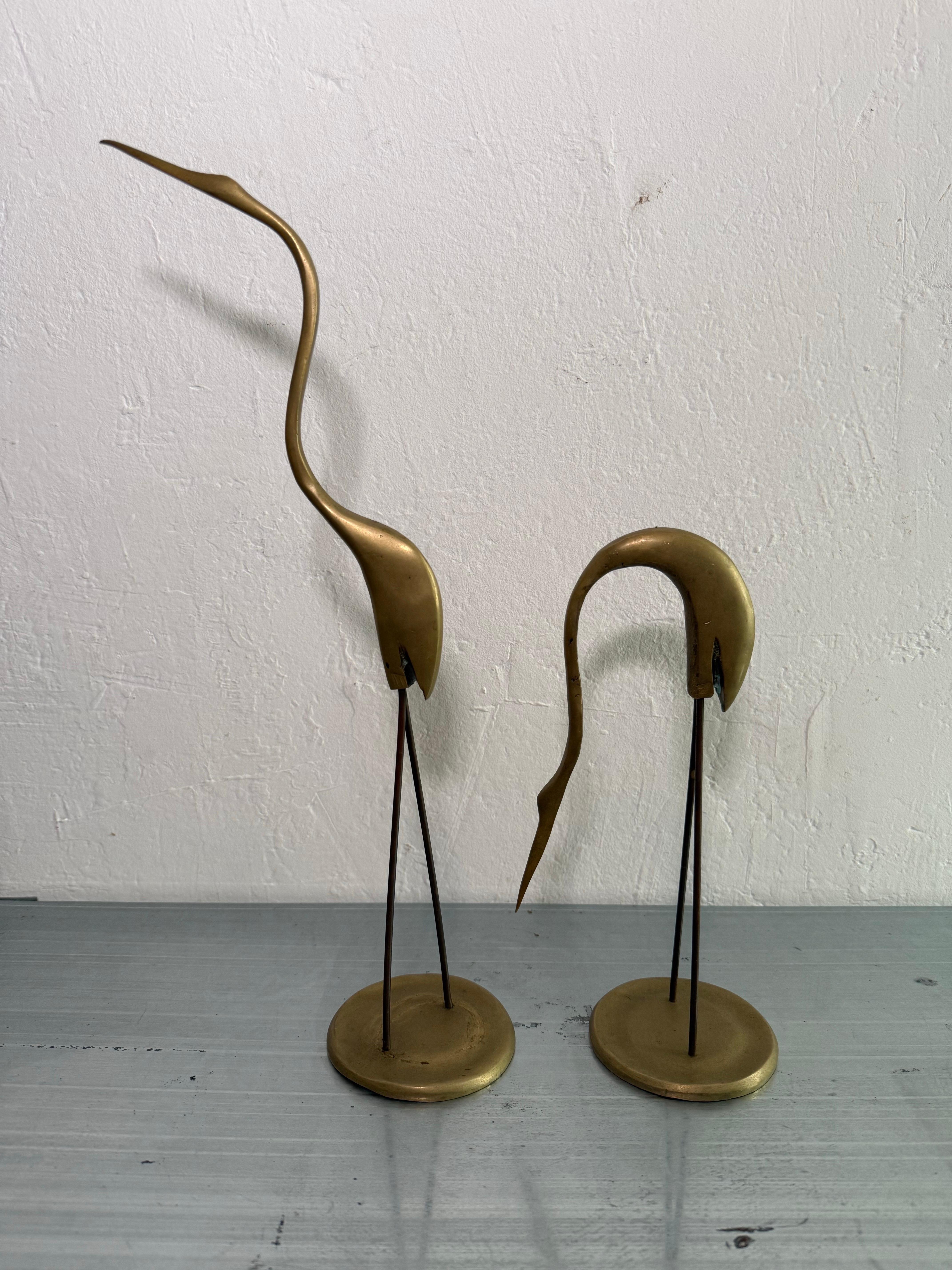 Sculture brasiliane in bronzo di metà secolo - Una coppia di aironi in vendita 1