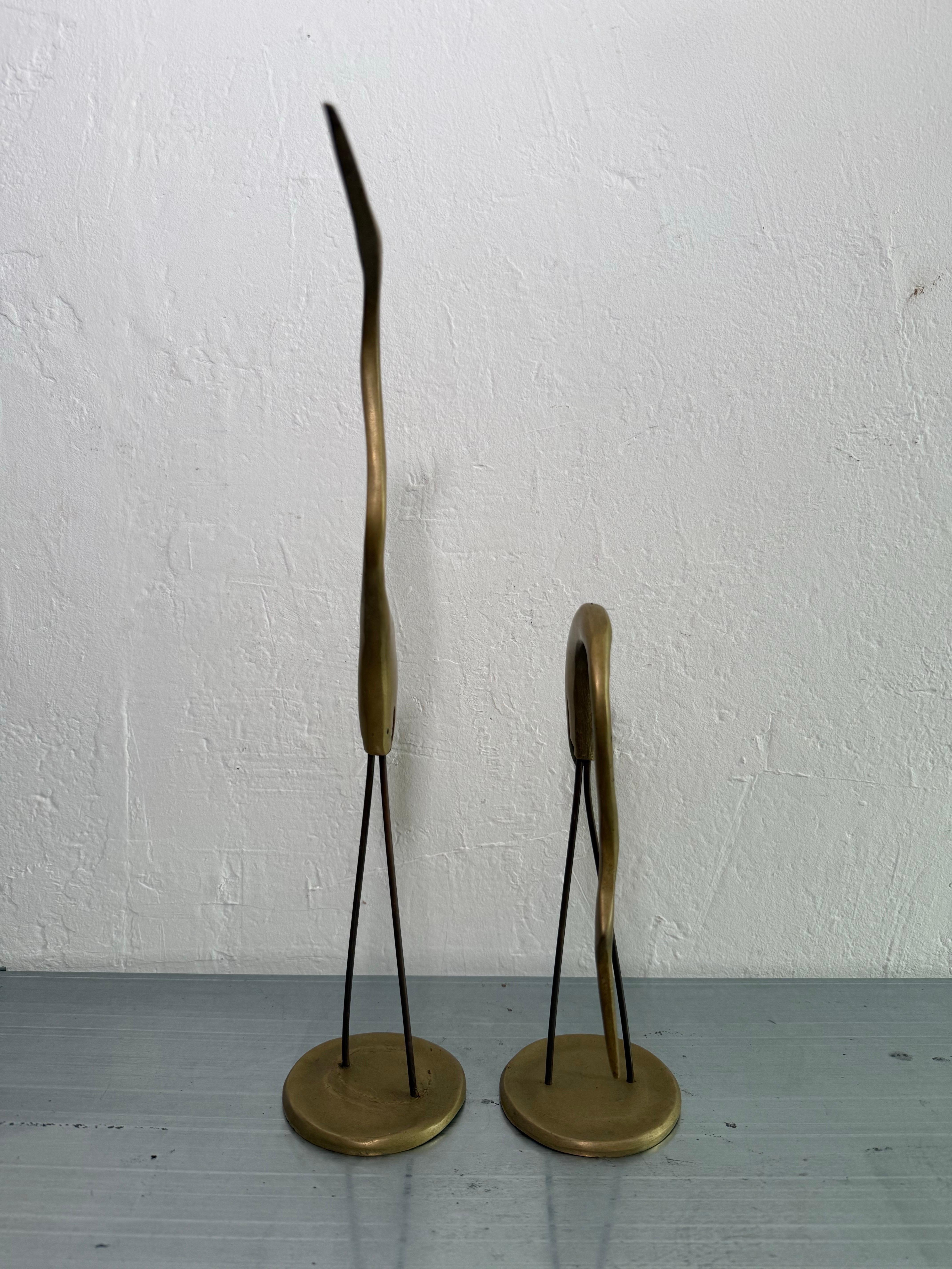 Sculture brasiliane in bronzo di metà secolo - Una coppia di aironi in vendita 3