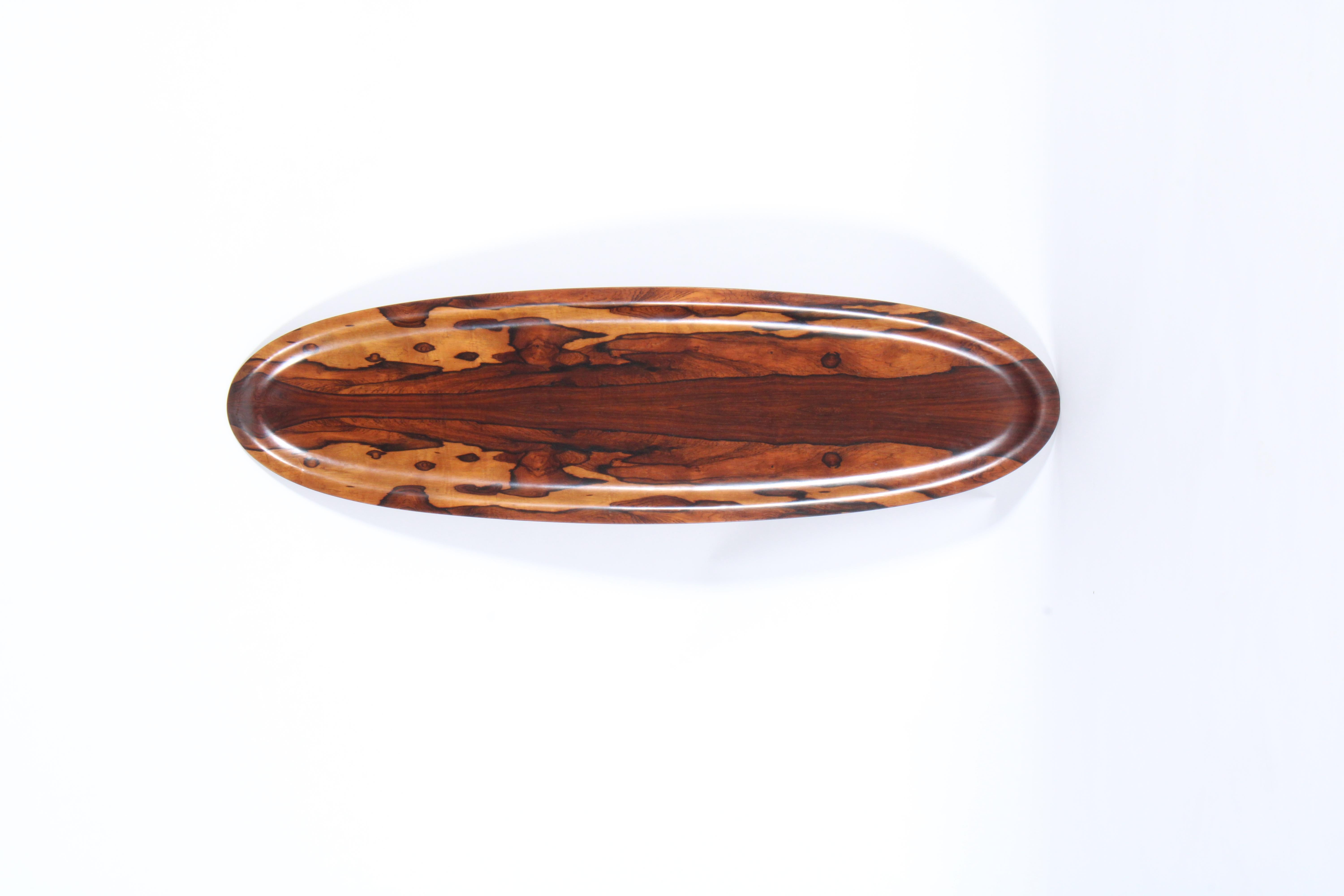 Carved  Brazilian Mid Century Canoe Bowl In The Style Of Jorge Zalszupin *FREE SHIPPING