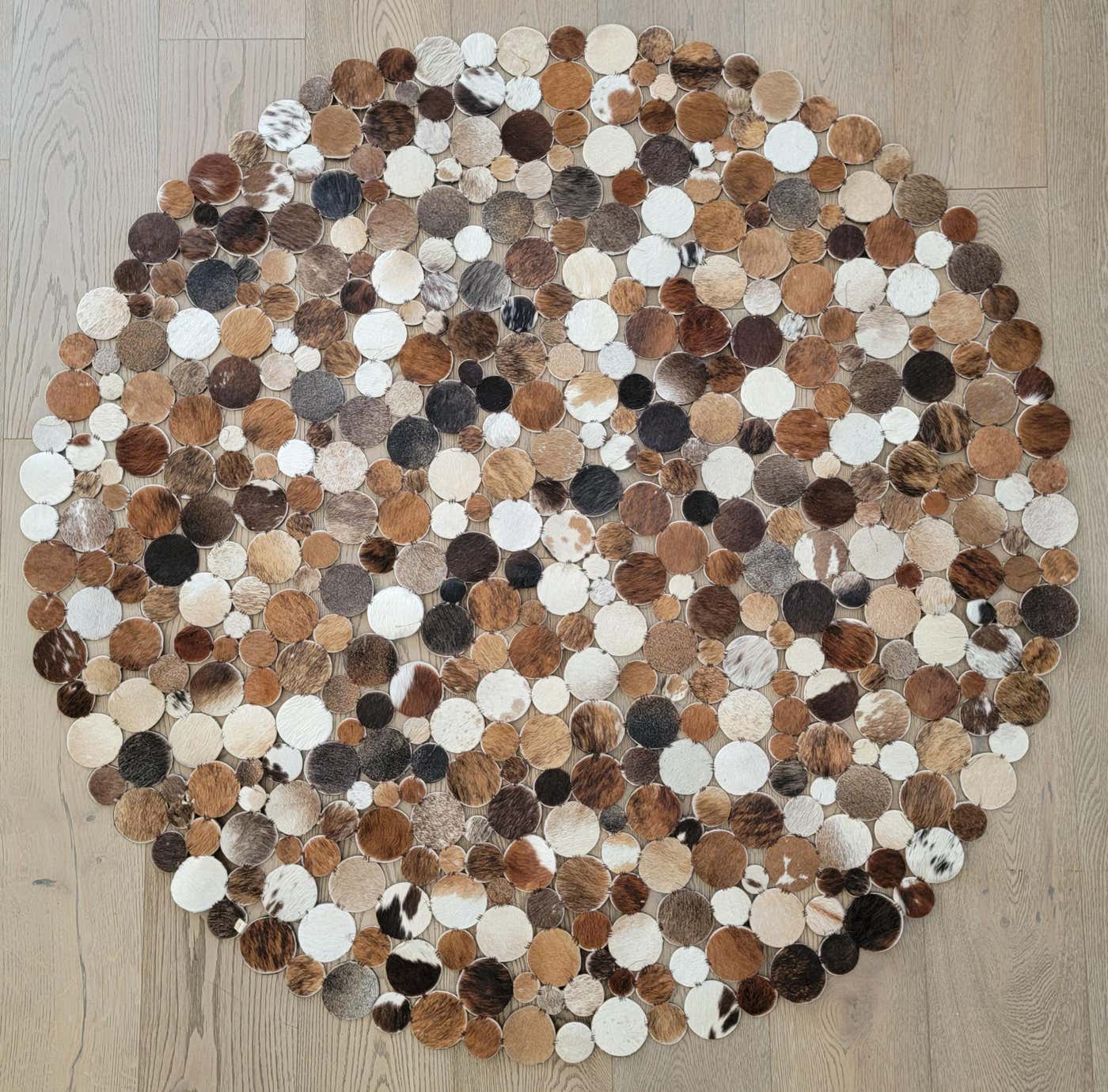 Brazilian Midcentury Cow Hyde Leather Rug For Sale at 1stDibs