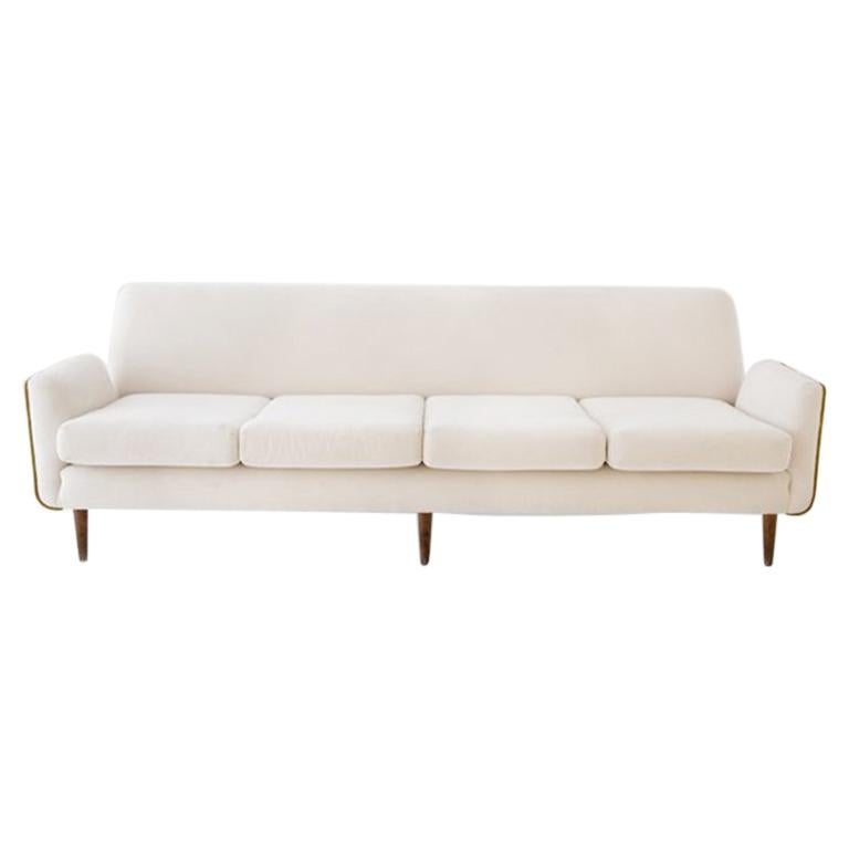 Brazilian Mid-Century Cream Sofa by Martin Eisler & Carlo Hauner, Jacaranda wood