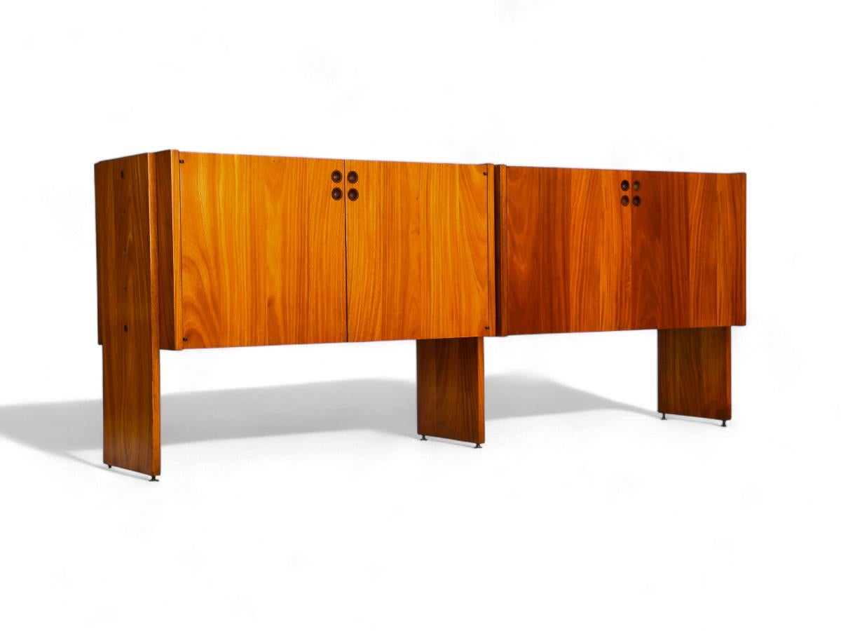 Woodwork Brazilian Mid-Century Credenza in Hardwood by Geraldo de Barros, c. 1970s
