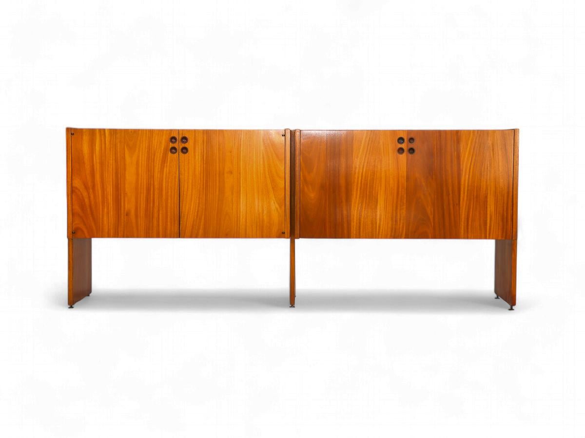 Brazilian Mid-Century Credenza in Hardwood by Geraldo de Barros, c. 1970s 1