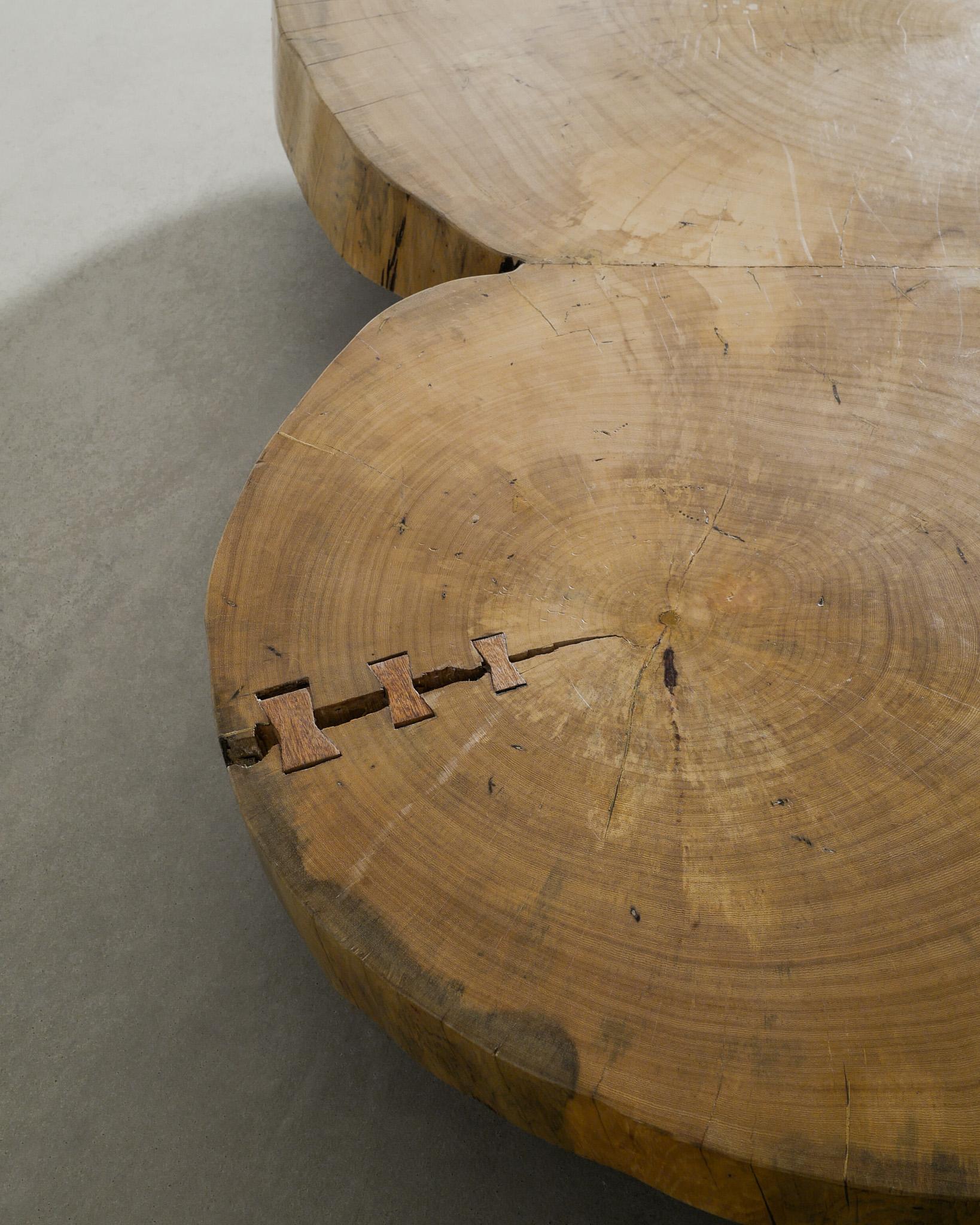 Elm Brazilian Mid Century Free Form Wooden Sofa Table attr. to José Zanine Caldas For Sale
