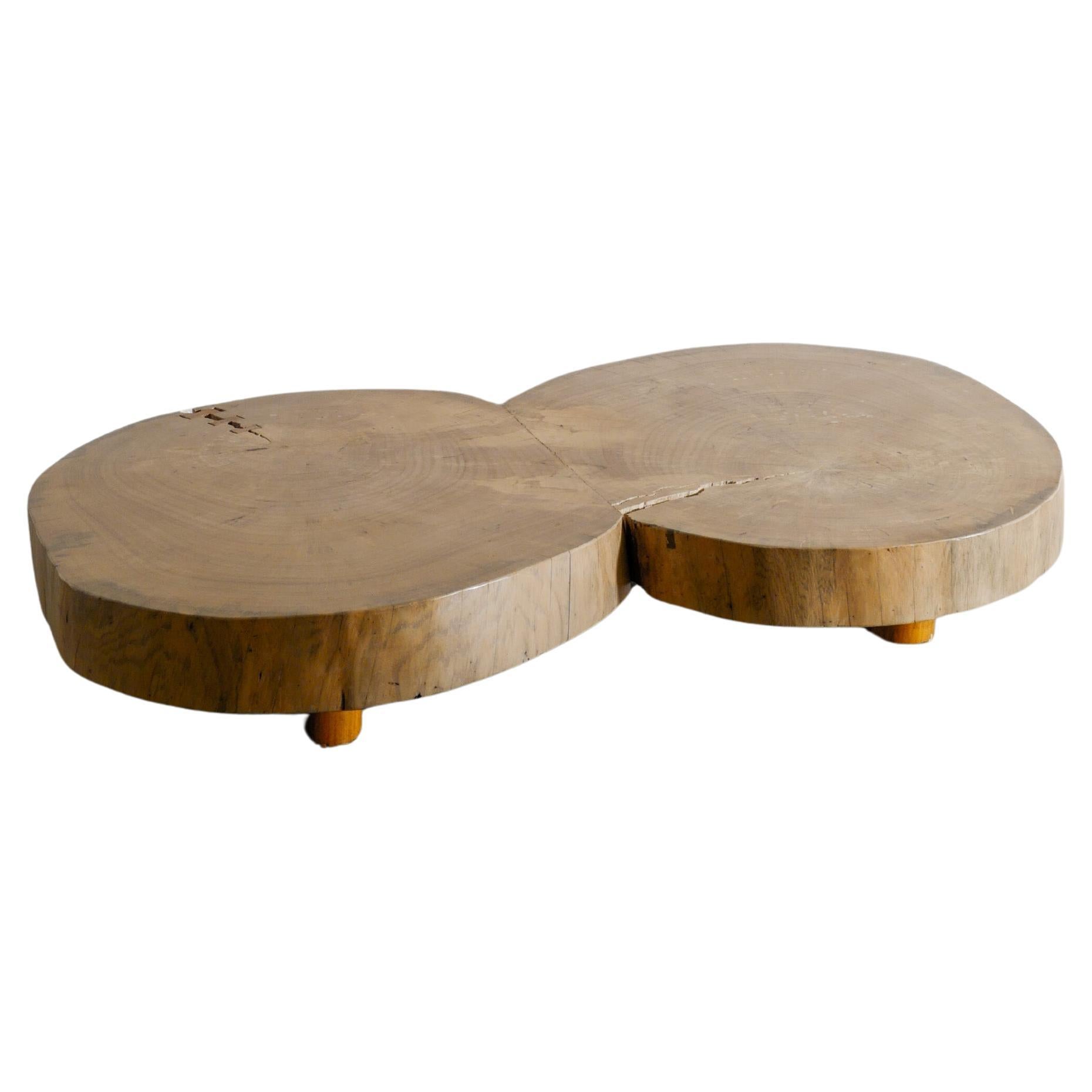 Brazilian Mid Century Free Form Wooden Sofa Table attr. to José Zanine Caldas For Sale