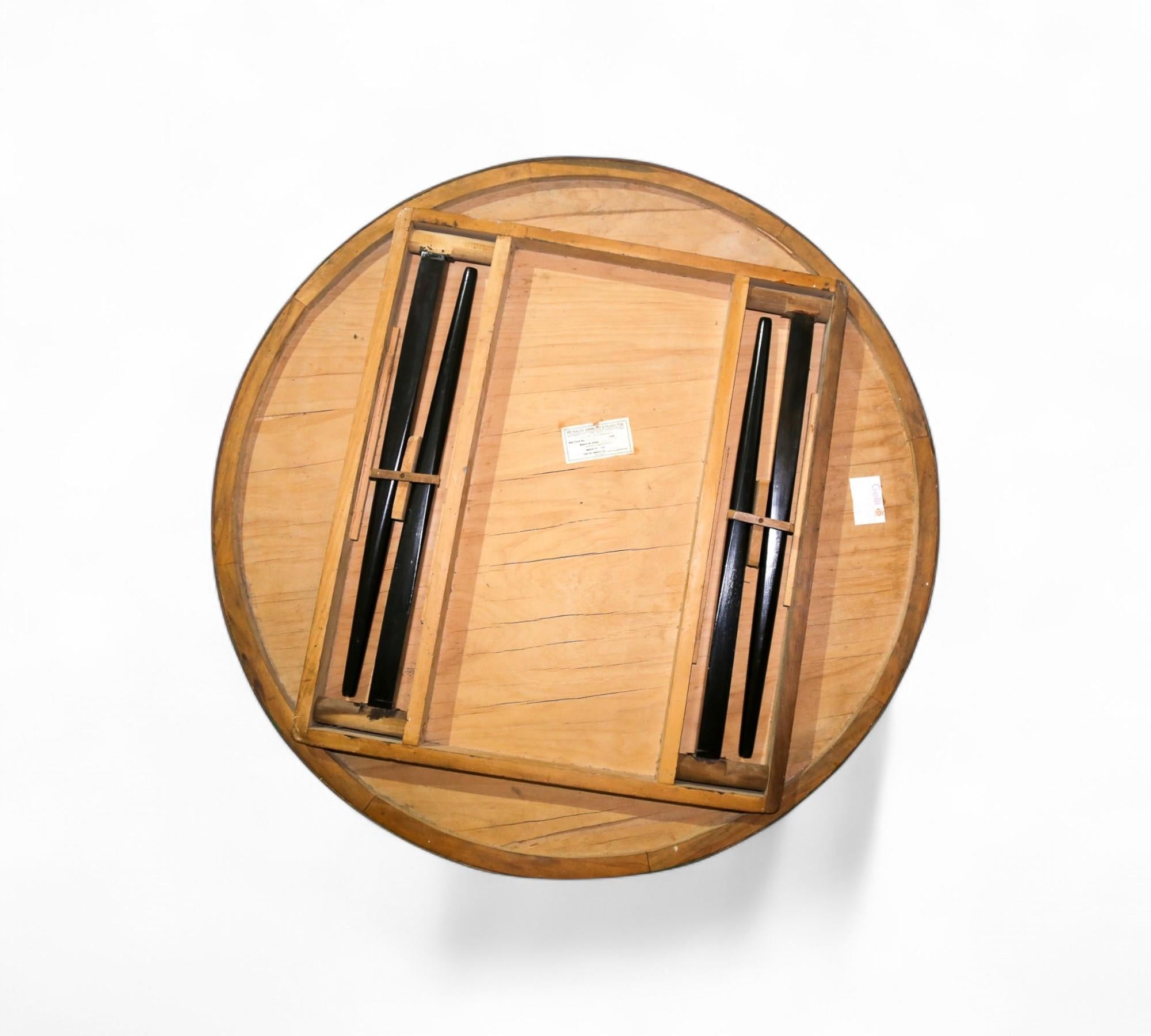 20th Century Brazilian Mid-Century Game Table in Wood & Green Felt, by Gelli Moveis, c. 1950s For Sale