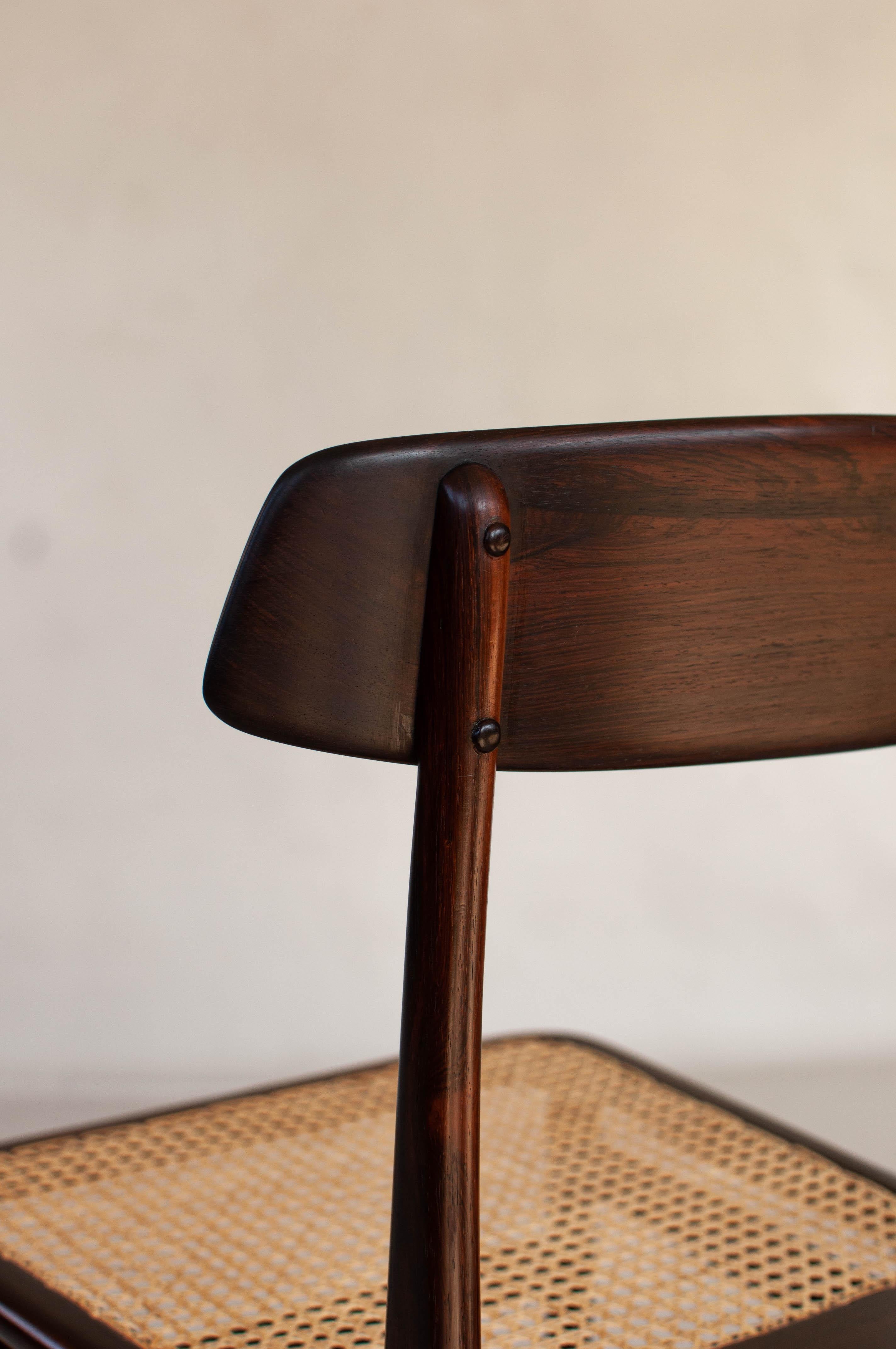 Hardwood Brazilian Mid-Century Lucio Costa Chair by Sergio Rodrigues, c. 1960 For Sale