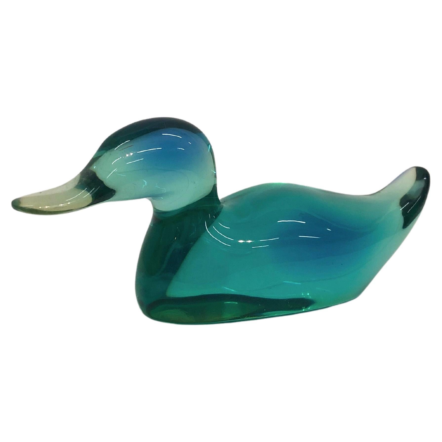 Brazilian Midcentury Lucite Blue Duck Sculpture by Abraham Palatnik for Silon