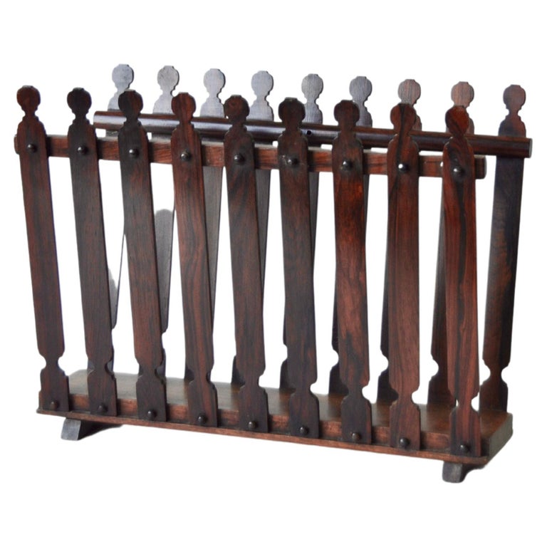 Magazine Rack Single Pcs Brazilian Midcentury Magazine Rack in Rosewood For Sale at 1stDibs