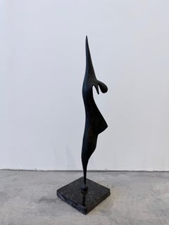 Sculpture abstraite brésilienne de style « Mid-Century Modern » en bronze sur socle en granit, années 1960