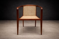 Brazilian Mid-Century Modern Armchair in Hardwood & Cane, John Graz, 1950s