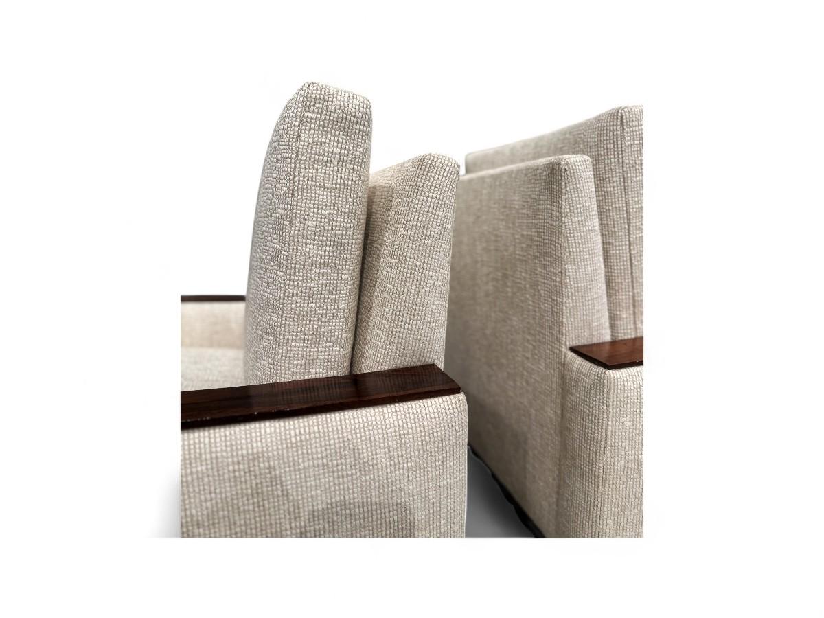 Sillones modernos brasileños de mediados de siglo en madera dura y tela de Celina, c. 1960 en venta 2