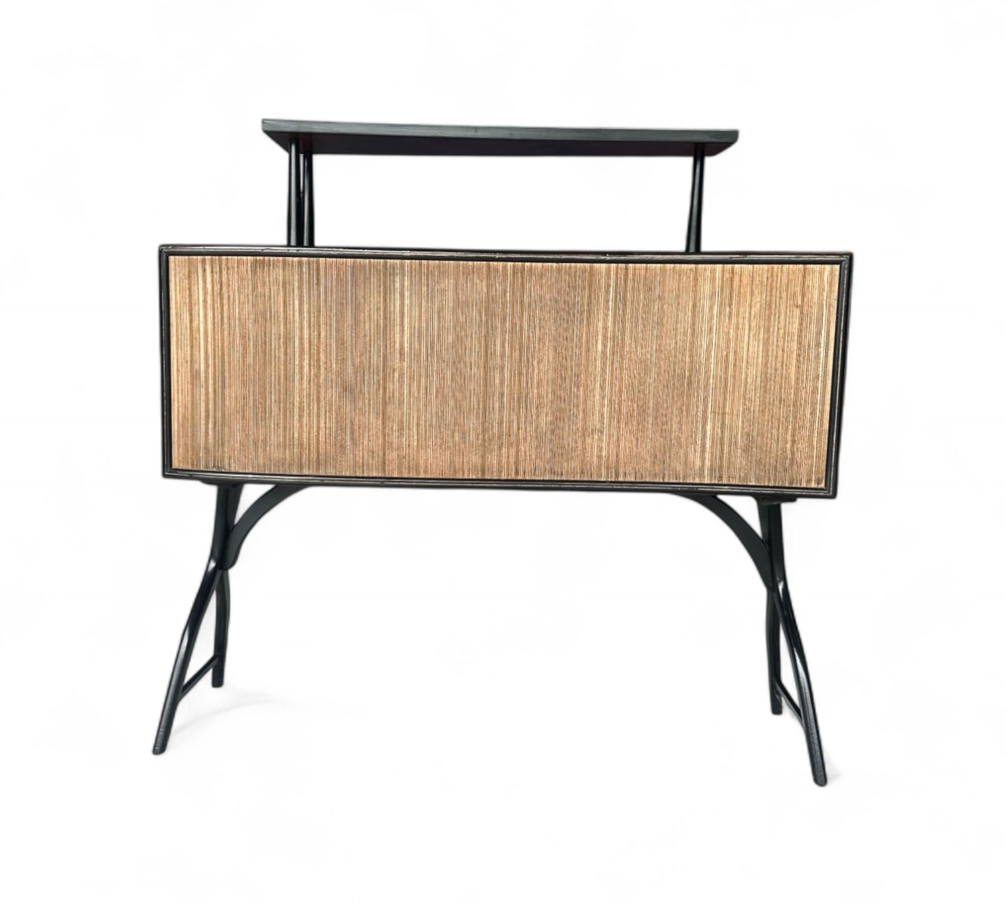 20th Century Brazilian Mid-century Modern Bar with Curved Shape in Two Woods, c. 1950s For Sale