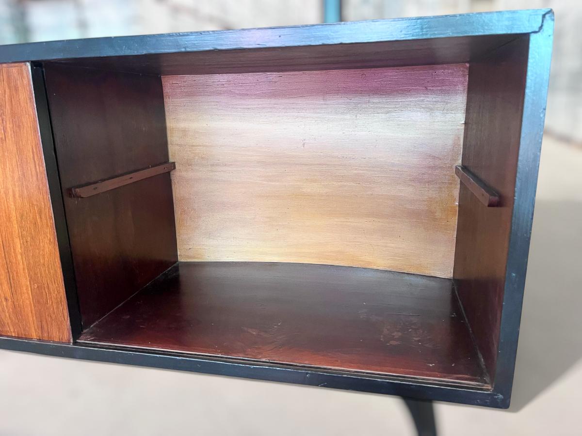 Brazilian Mid-century Modern Bar with Curved Shape in Two Woods, c. 1950s For Sale 2