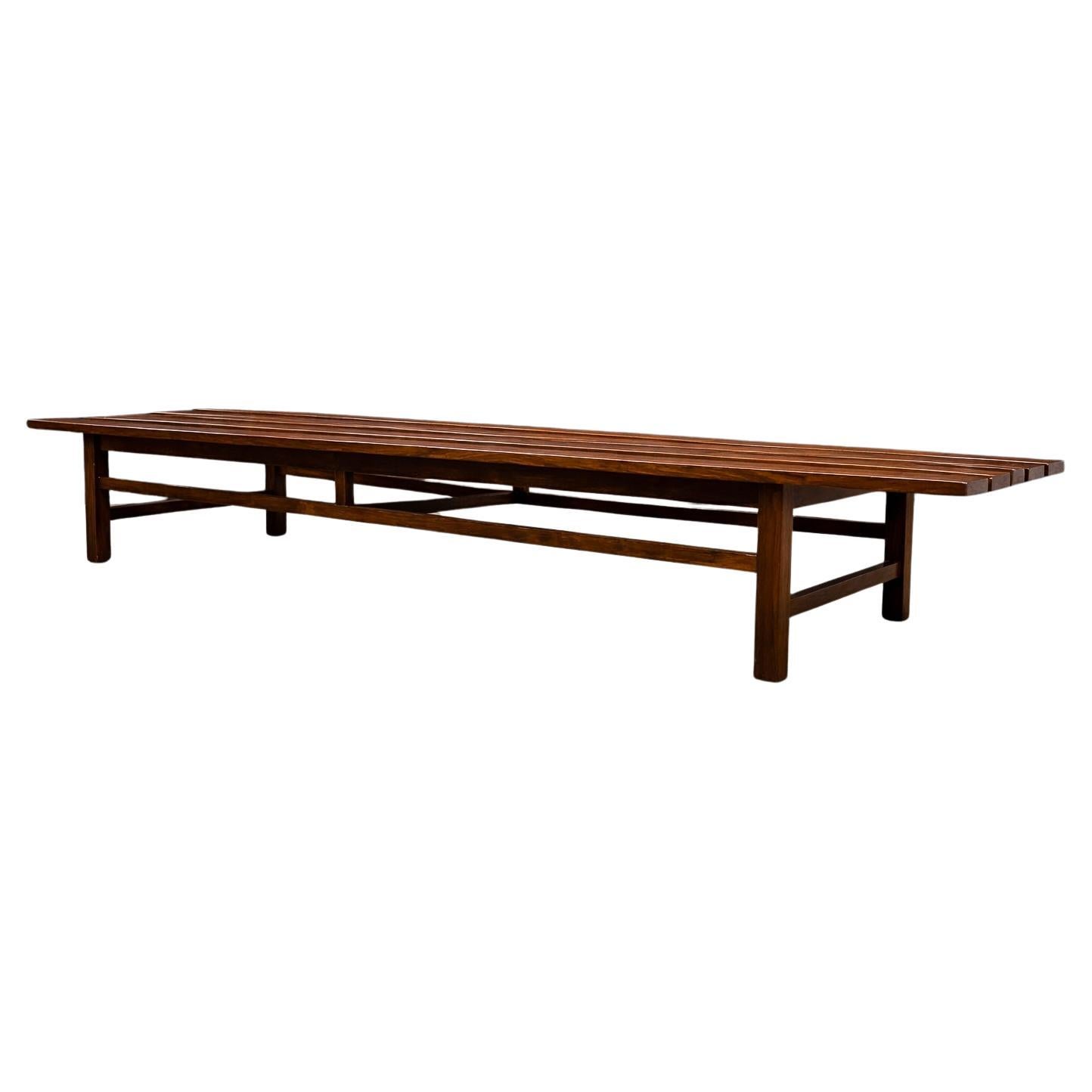 Brazilian Mid-Century Modern Bench in Hardwood, Att. to Joaquim Tenreiro, 1960s