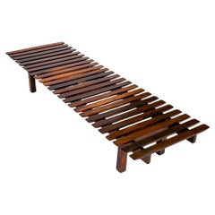 Panchina brasiliana di metà secolo in legno massello, anni '60 circa