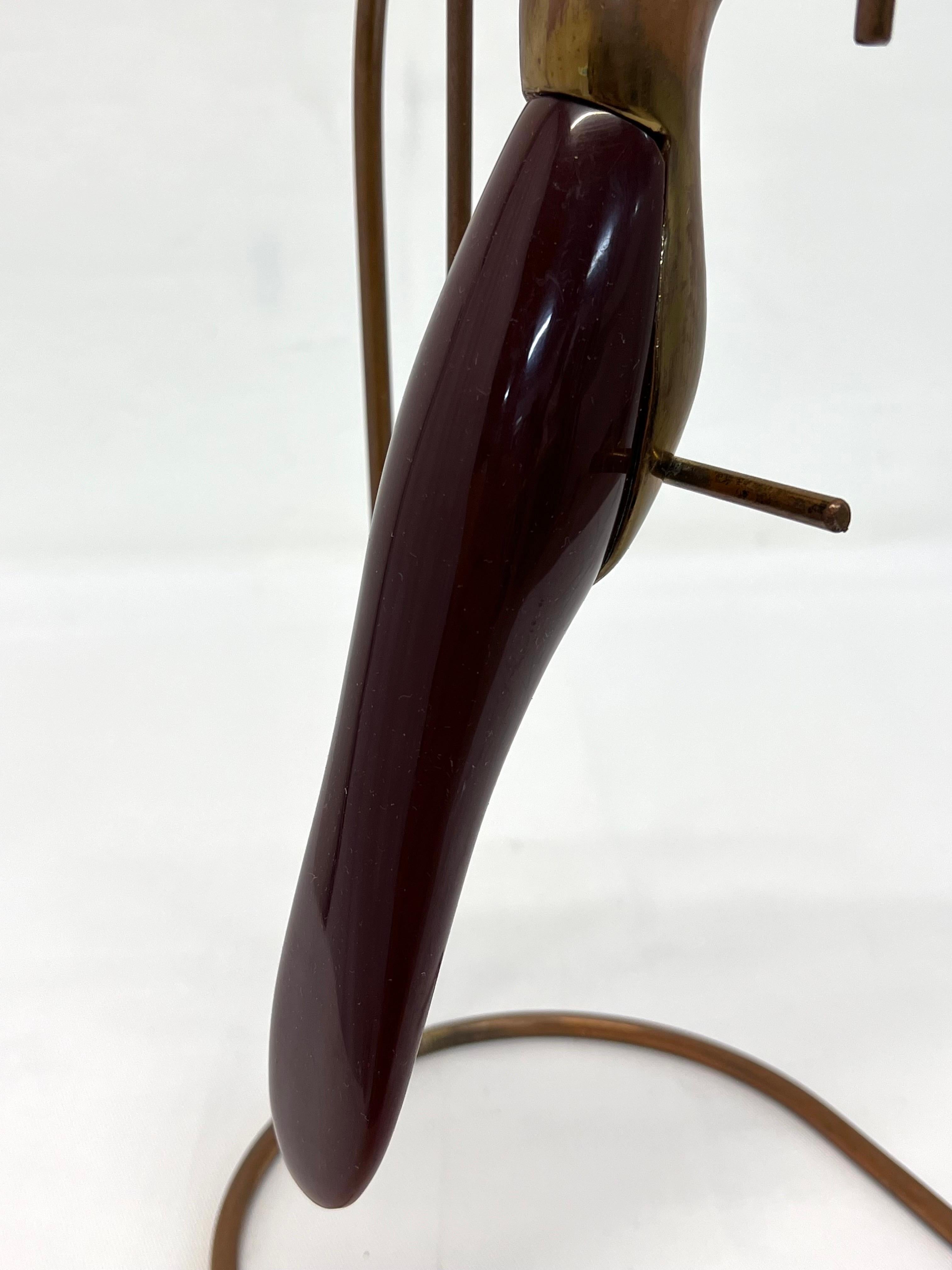 Brazilian Mid-Century Modern Brass and Resin Toucan on Stand, 1960s For Sale 6