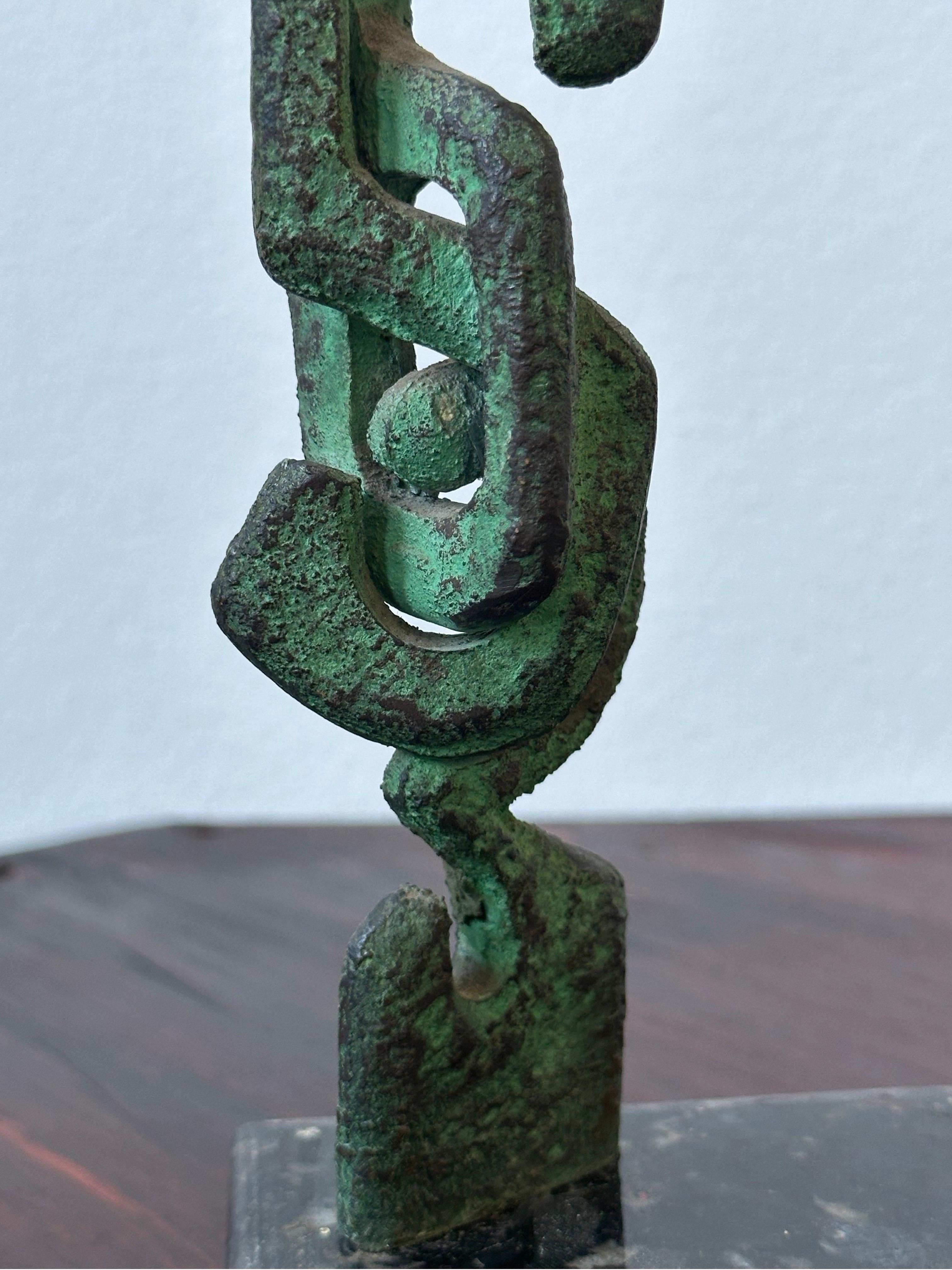 Sculpture abstraite brésilienne moderne du milieu du siècle dernier en bronze sur socle en granit, années 1960 4
