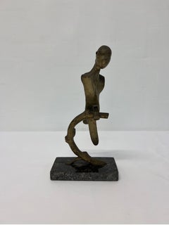 Brazilian Mid-Century Modern Bronze Macaw Parrot Sculpture on Granite Base