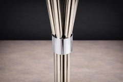 Lampe-bougie brésilienne moderne du milieu du siècle en métal argenté, inconnue, années 1960