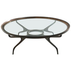 Brazilian Mid-Century Modern Coffee Table in Wood and Glass Top Brazilian Mid-Century Modern Coffee Table in Wood and Glass Top