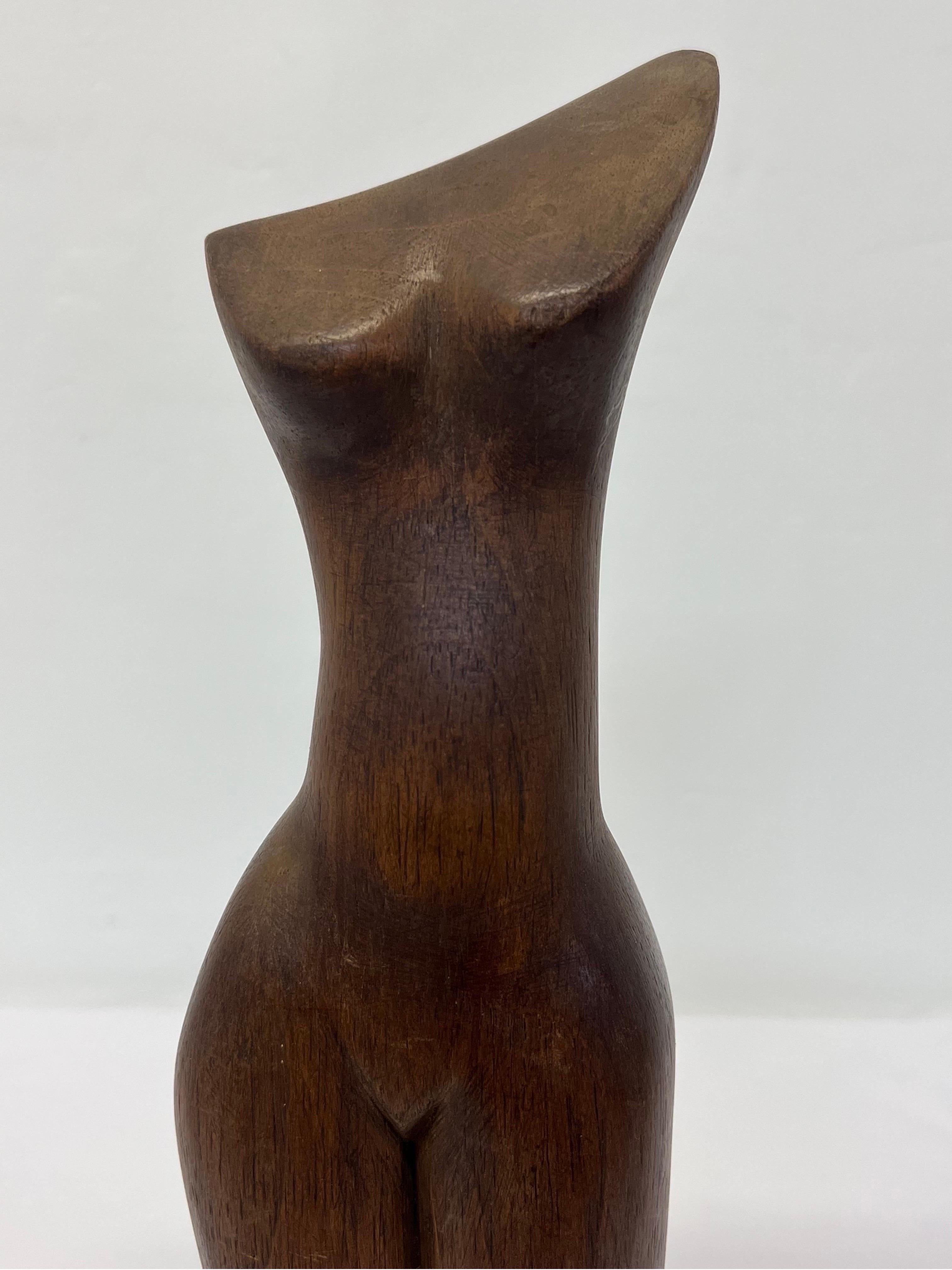 Brazilian Mid-Century Modern Jacaranda Female Sculpture on Granite Base, 1960s 6