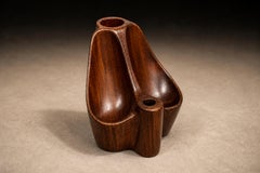 Brazilian Mid-Century Modern Large Pipe Holder in Hardwood, Jean Gillon, 1960s
