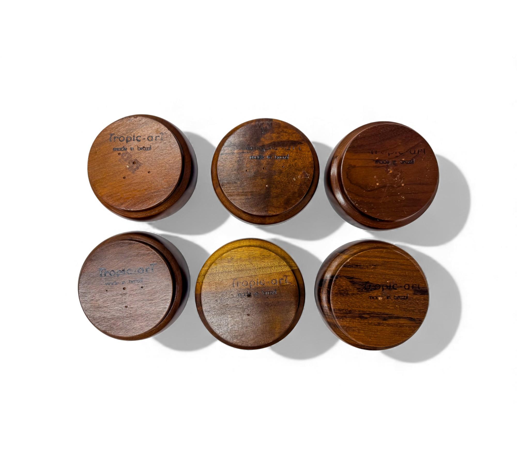 Brazilian Mid-Century Modern Lazy Susan & Bowls in Hardwood, Tropic Art, 1970s im Angebot 5