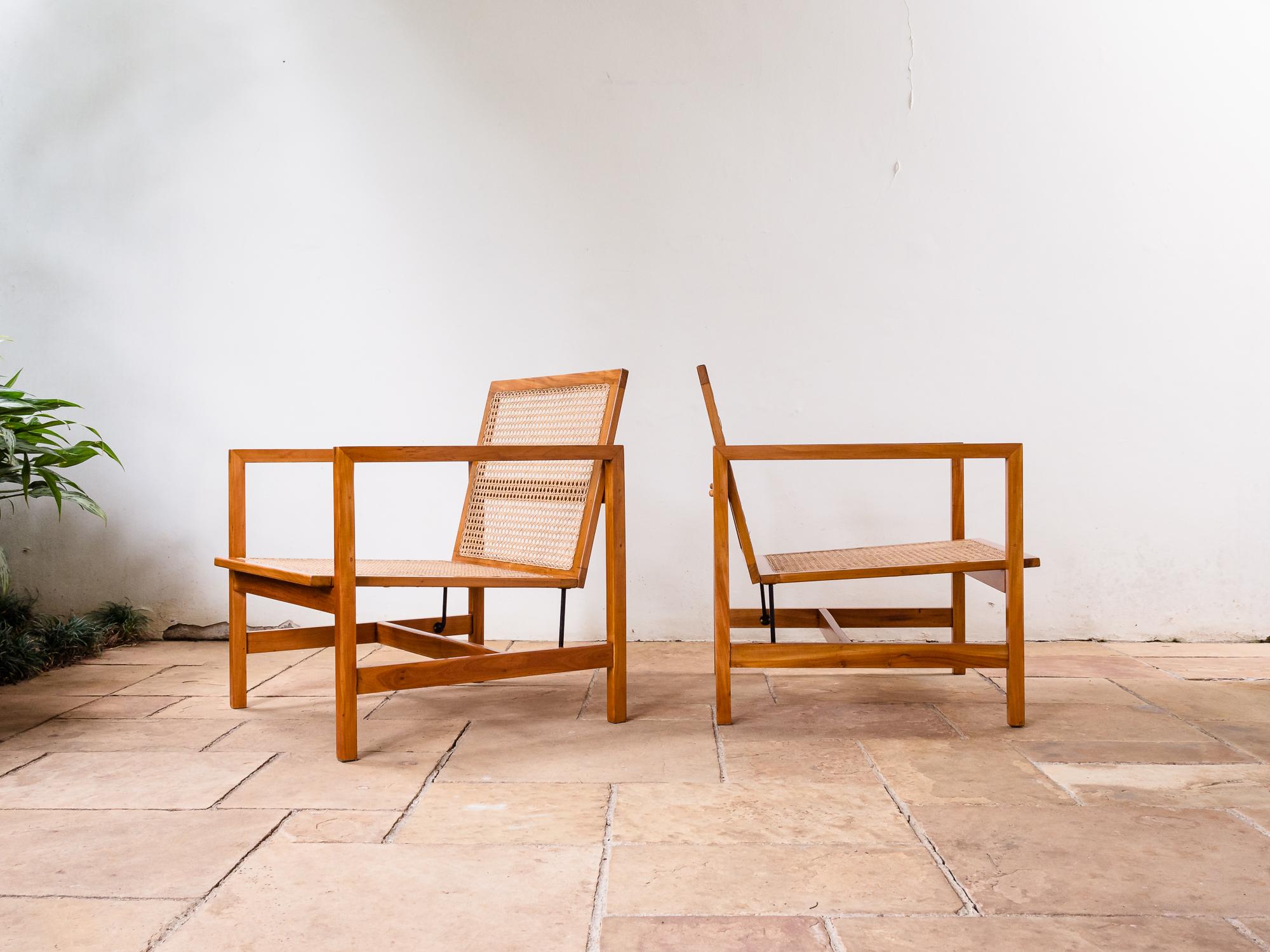 Brazilian Mid-Century Modern Lounge Chairs in Hardwood and Natural Cane 7