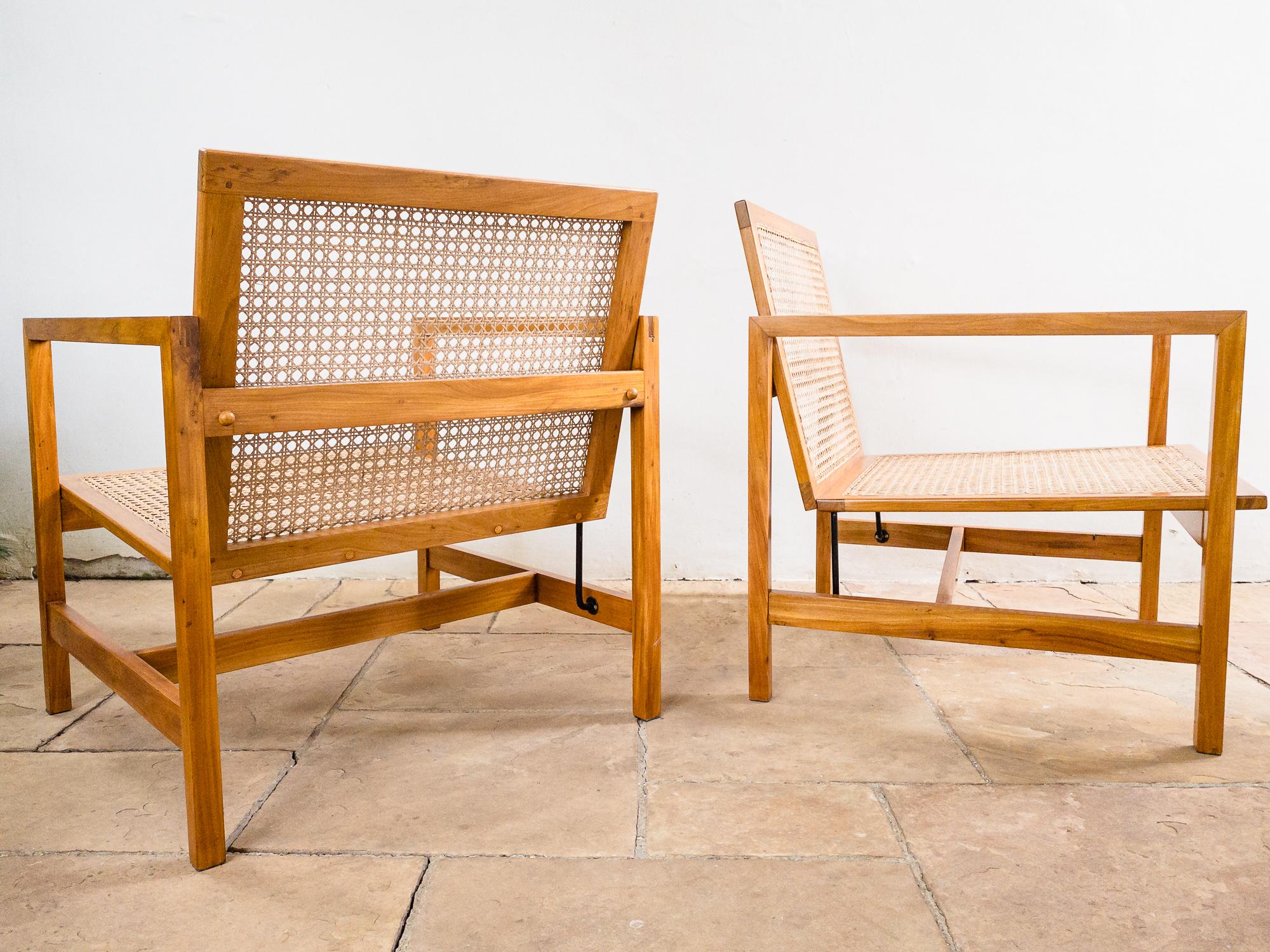 Brazilian Mid-Century Modern Lounge Chairs in Hardwood and Natural Cane 8
