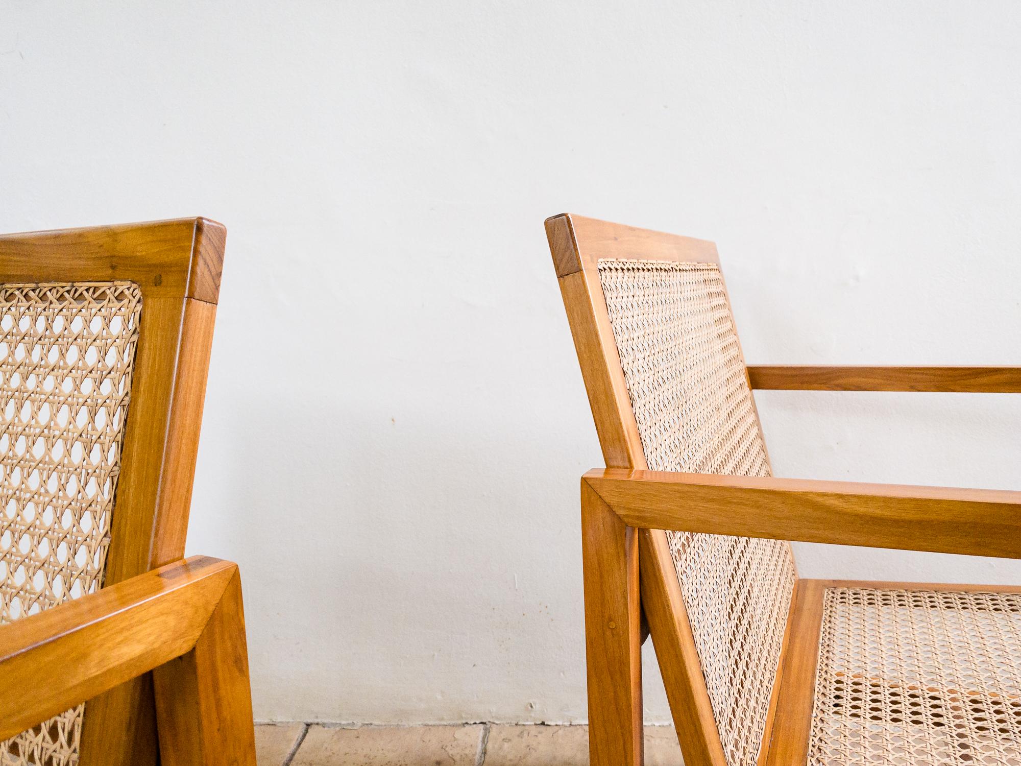 Brazilian Mid-Century Modern Lounge Chairs in Hardwood and Natural Cane 9