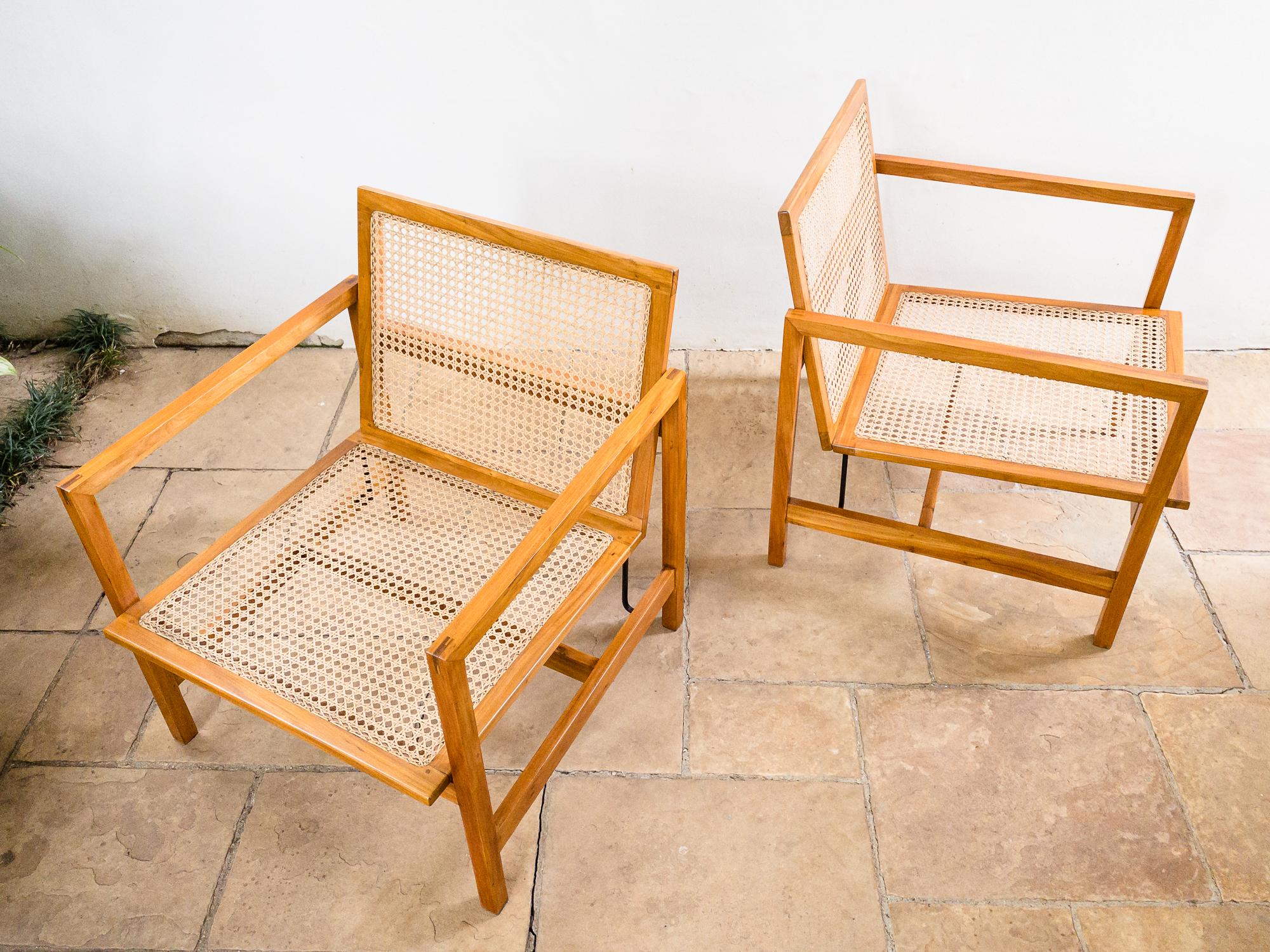 Brazilian Mid-Century Modern Lounge Chairs in Hardwood and Natural Cane 10