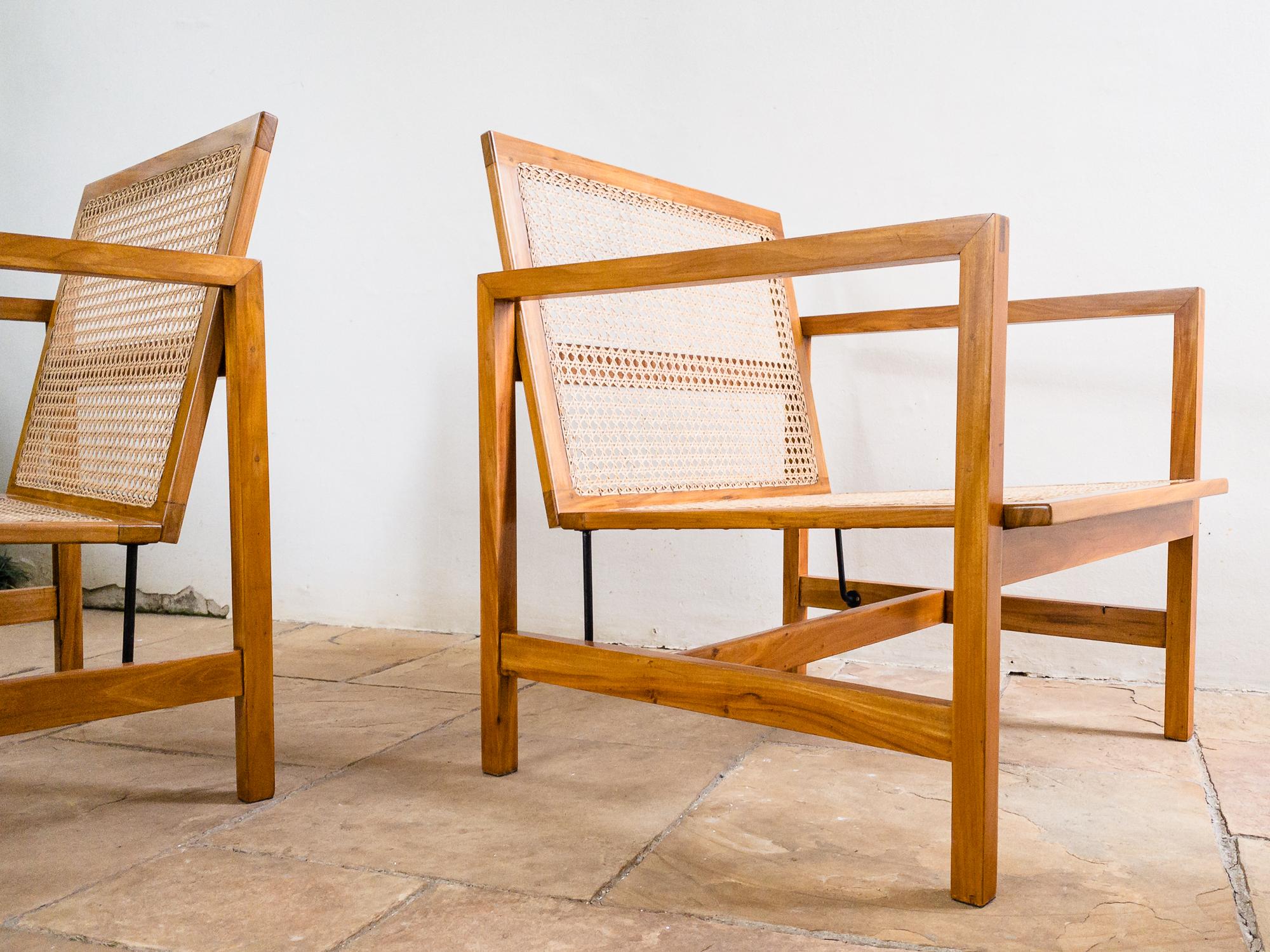 Brazilian Mid-Century Modern Lounge Chairs in Hardwood and Natural Cane 12