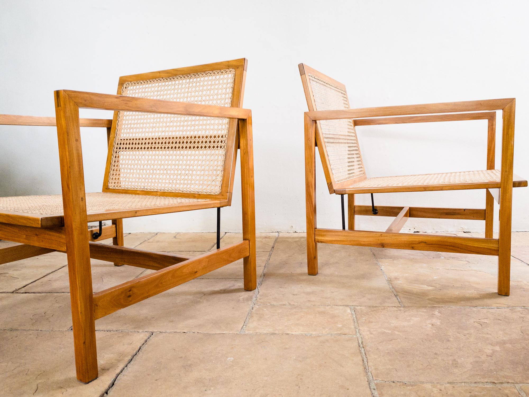 Brazilian Mid-Century Modern Lounge Chairs in Hardwood and Natural Cane 13