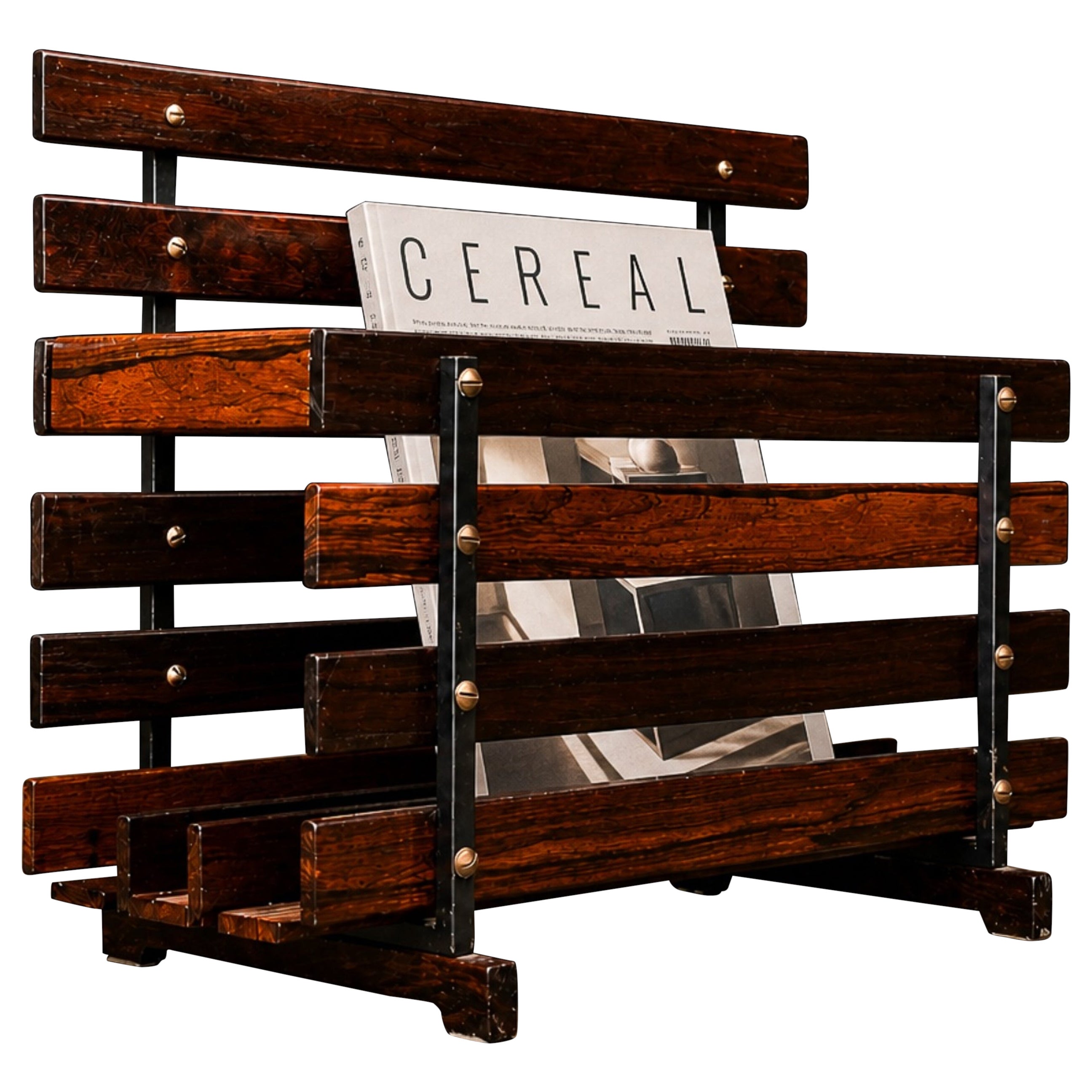 Brazilian Mid-Century Modern Magazine Rack in Hardwood, Unknown, 1960’s