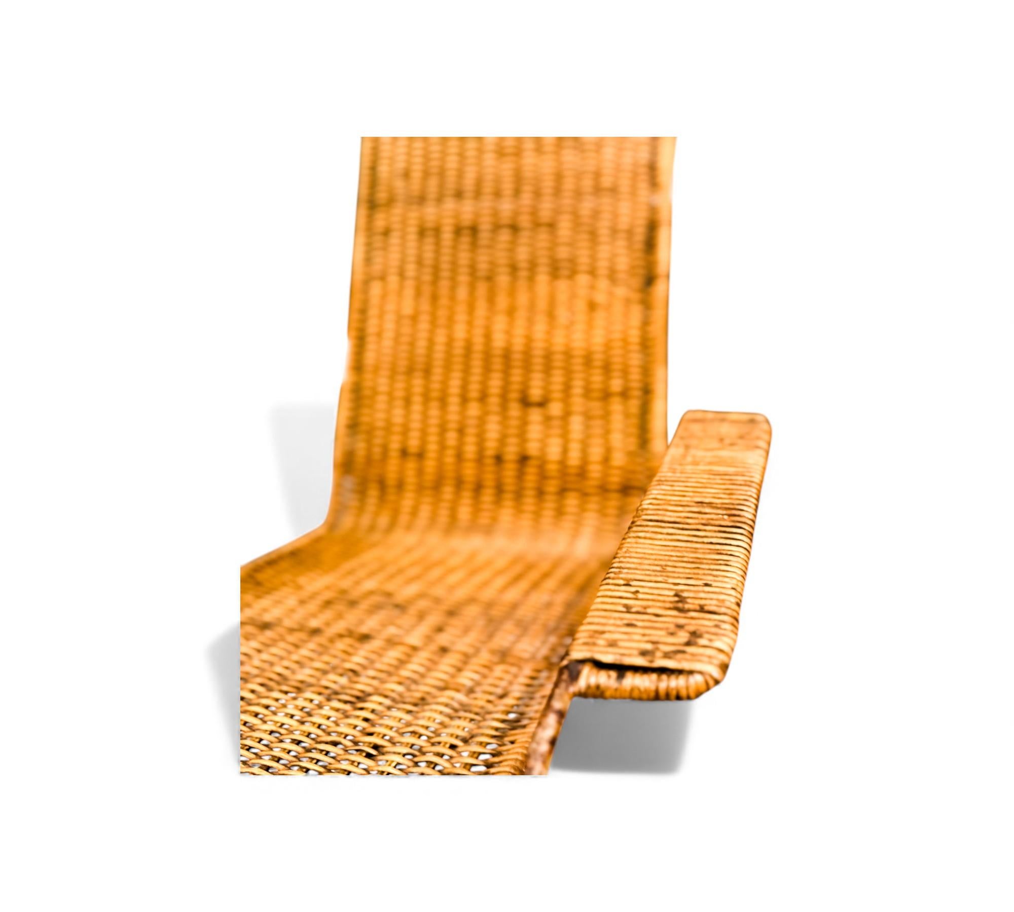 Rotin Brazilian Mid-Century Modern Pair of Armchairs Cane & Iron, Carlo Hauner, 1950s en vente