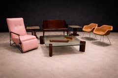 Bandeja brasileña de mediados de siglo en madera dura, Jean Gillon, años 60