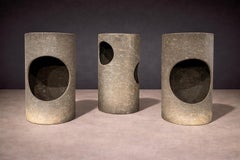 Brasilianischer Satz von 3 Hockern aus Faserzement aus der Mitte des Jahrhunderts, unbekannt, 1960er Jahre