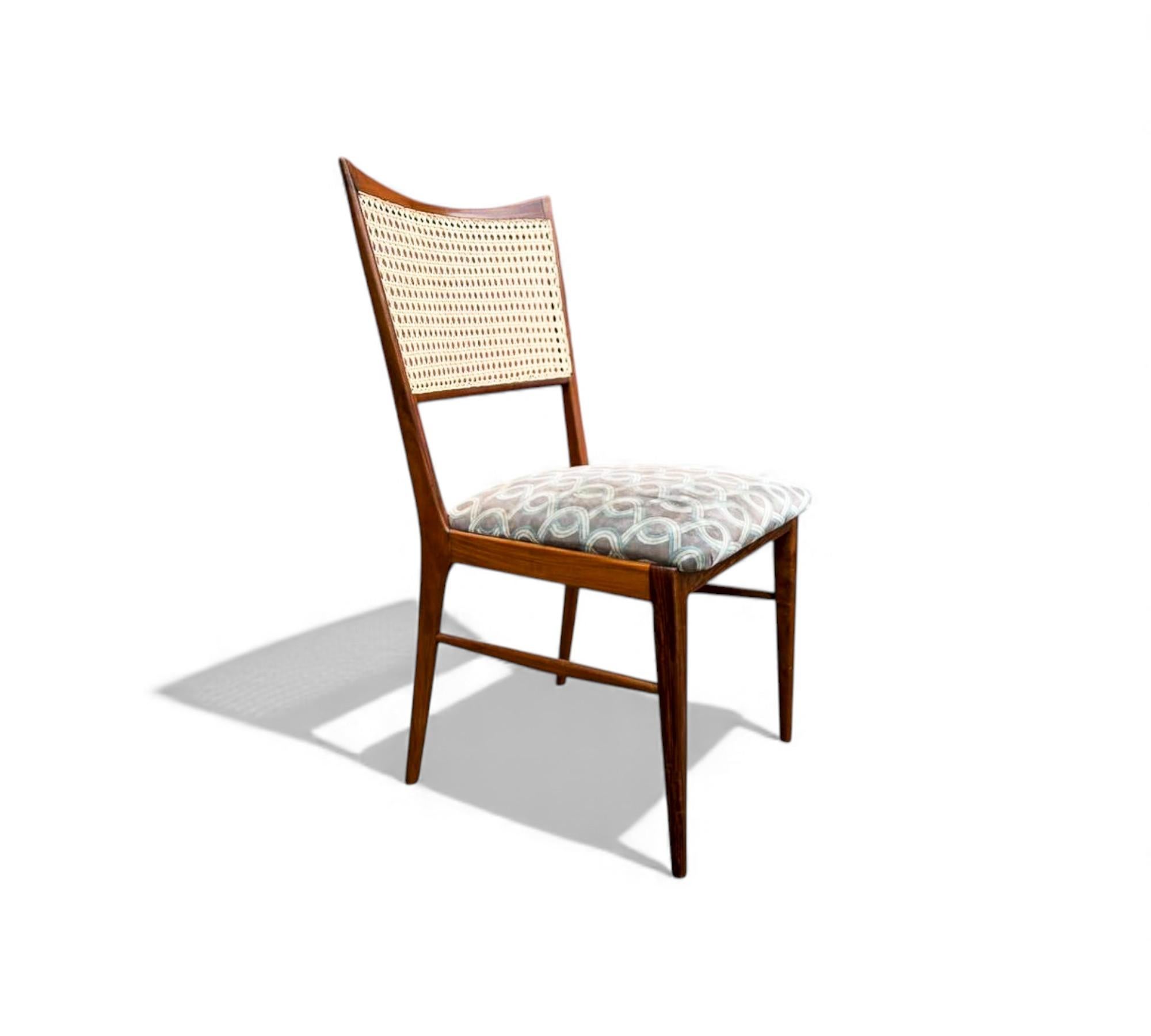 Ensemble de 4 chaises brésiliennes en bois dur et en rotin, inconnu, 1960s en vente 7