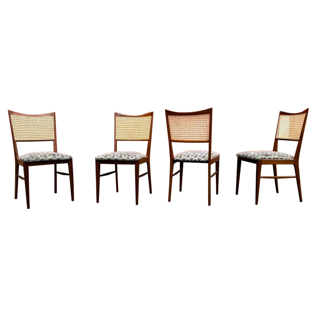 Brazilian Mid-Century Modern set of 4 Chairs in Hardwood 
Cane, Unknown, 1960s