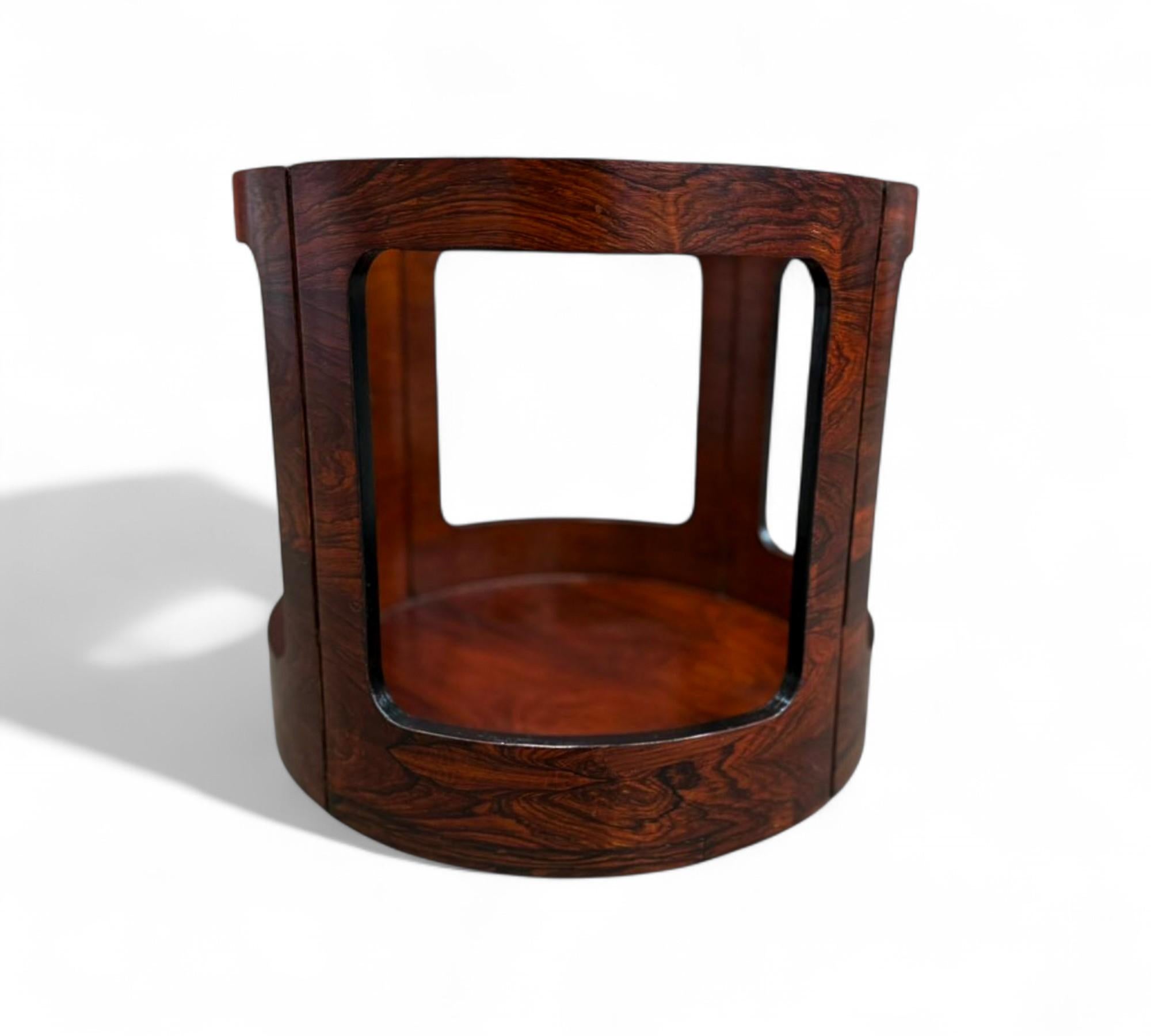 Brésilien Brazilian Mid-Century Modern Side Table in Hardwood, Bertomeu, 1950s- 1960s en vente