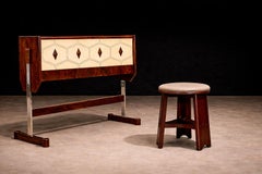 Brazilian Mid-Century Modern Three Legged Round Stool in Hardwood, Cimo