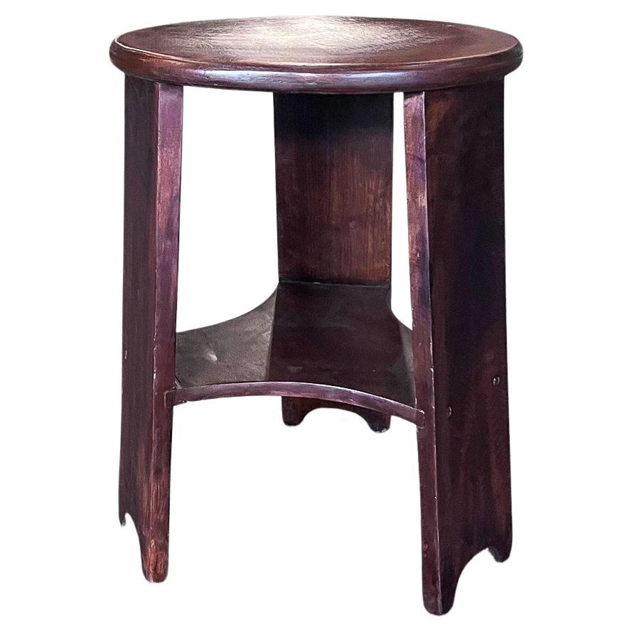 Brazilian Mid-Century Modern Three Legged Round Stool in Hardwood, Cimo