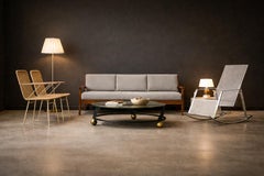 Paar brasilianische Sessel aus der Mitte des Jahrhunderts aus Schilfrohr und Eisen von Carlo Hauner, ca. 1950er Jahre