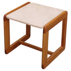Brazilian Mid-Century Peroba and Marble Side Table